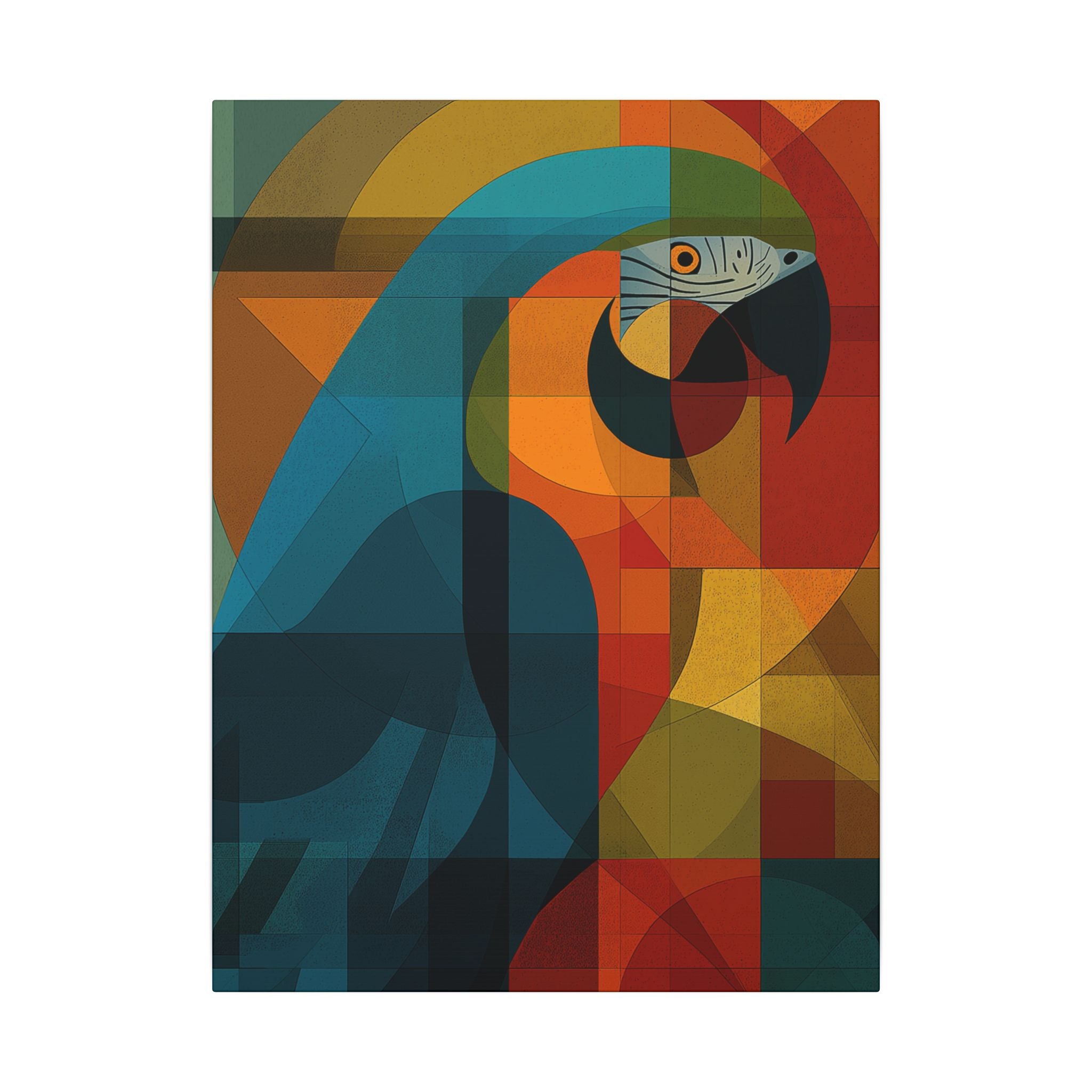 Geometric Parrot: Cubist Avian Composition, Vibrant Angular Portrait   |    Custom Orders Available