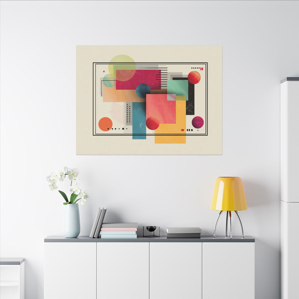 Geometric Dynamism: Bauhaus Abstraction, Translucent Shapes, Modernist Composition   |   Custom Orders Accepted
