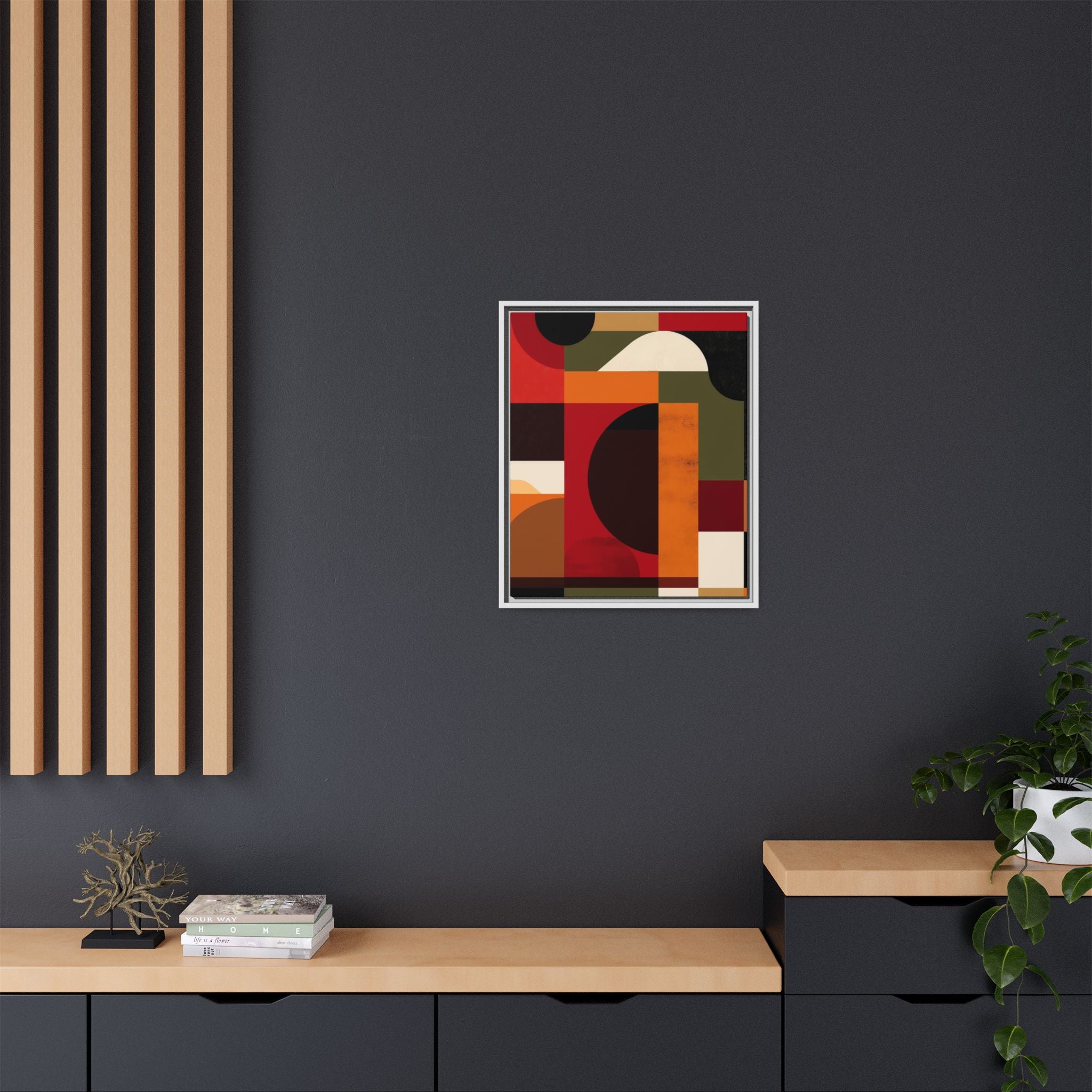Geometric Convergence: Abstract Bauhaus Design, Constructivist Color Blocks, Architectural Art Composition   |   Custom Orders Accepted