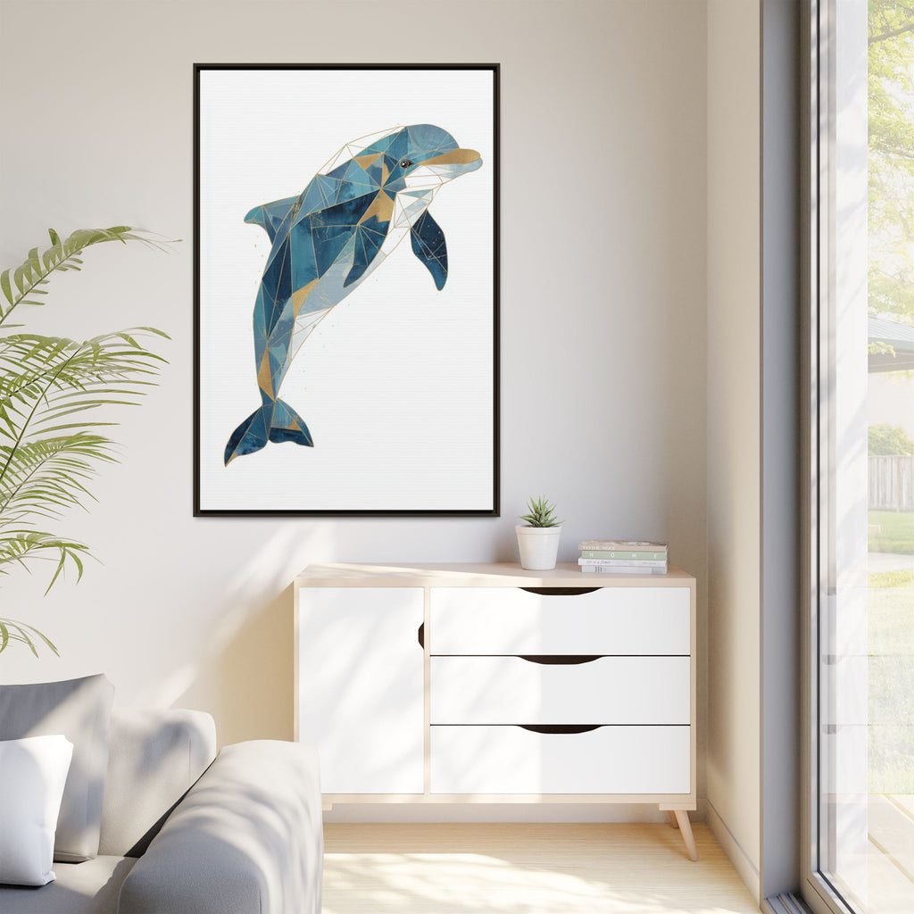 Oceanic Geometry: Dolphin in Blue Polygons, Modern Marine Art   |  Personalized & Custom Orders Available
