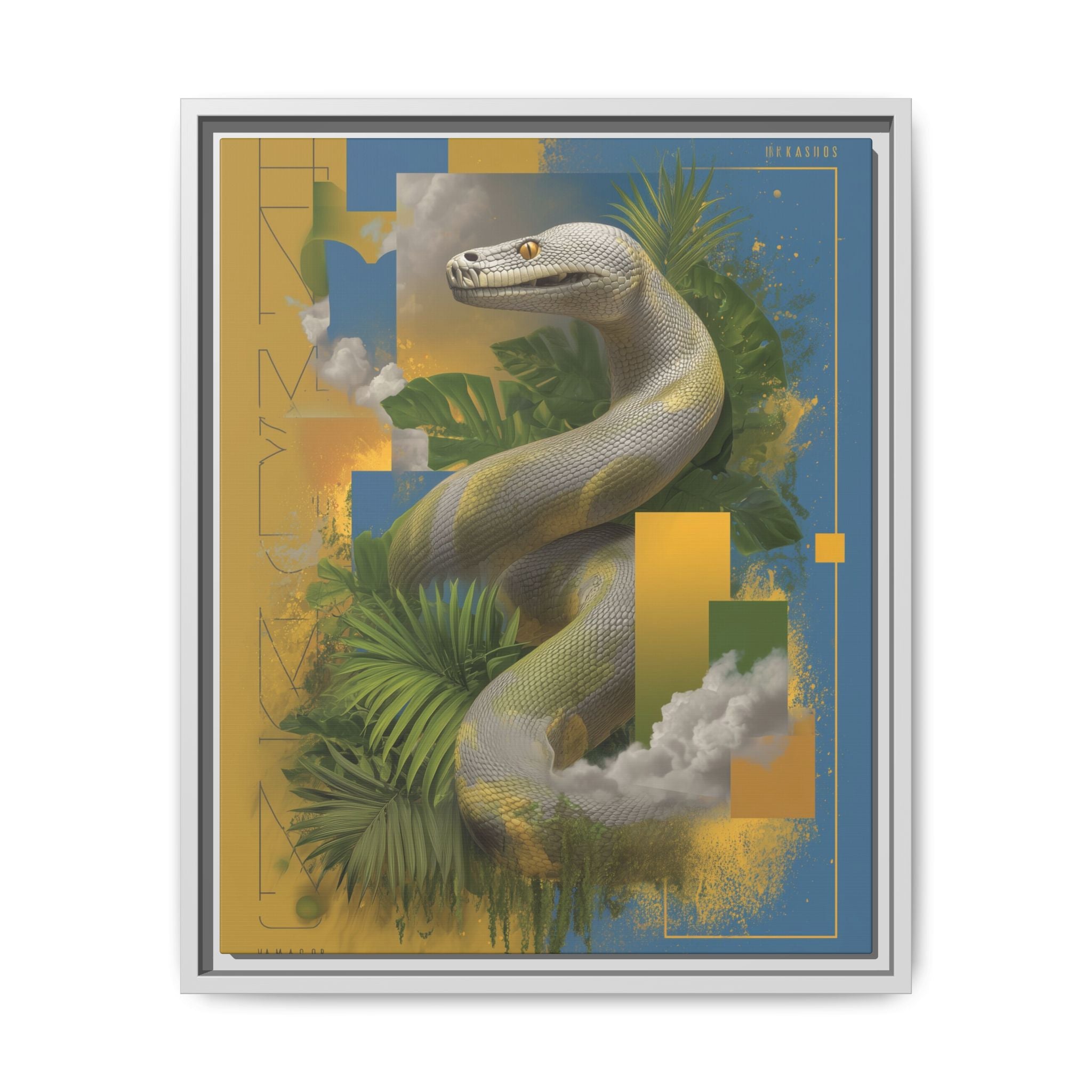 Serpent of Surreal Geometries: Tropical Hyperrealism, Digital Snake Illustration   |    Custom Orders Available