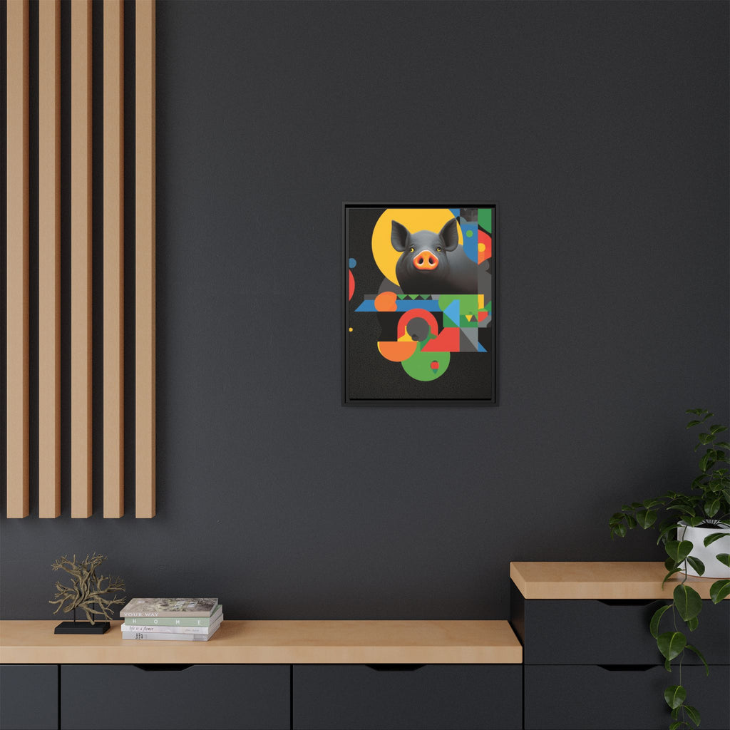 Geometric Pig Poster: Abstract Graphic Design, Colorful Modernist Composition   |    Custom Orders Available