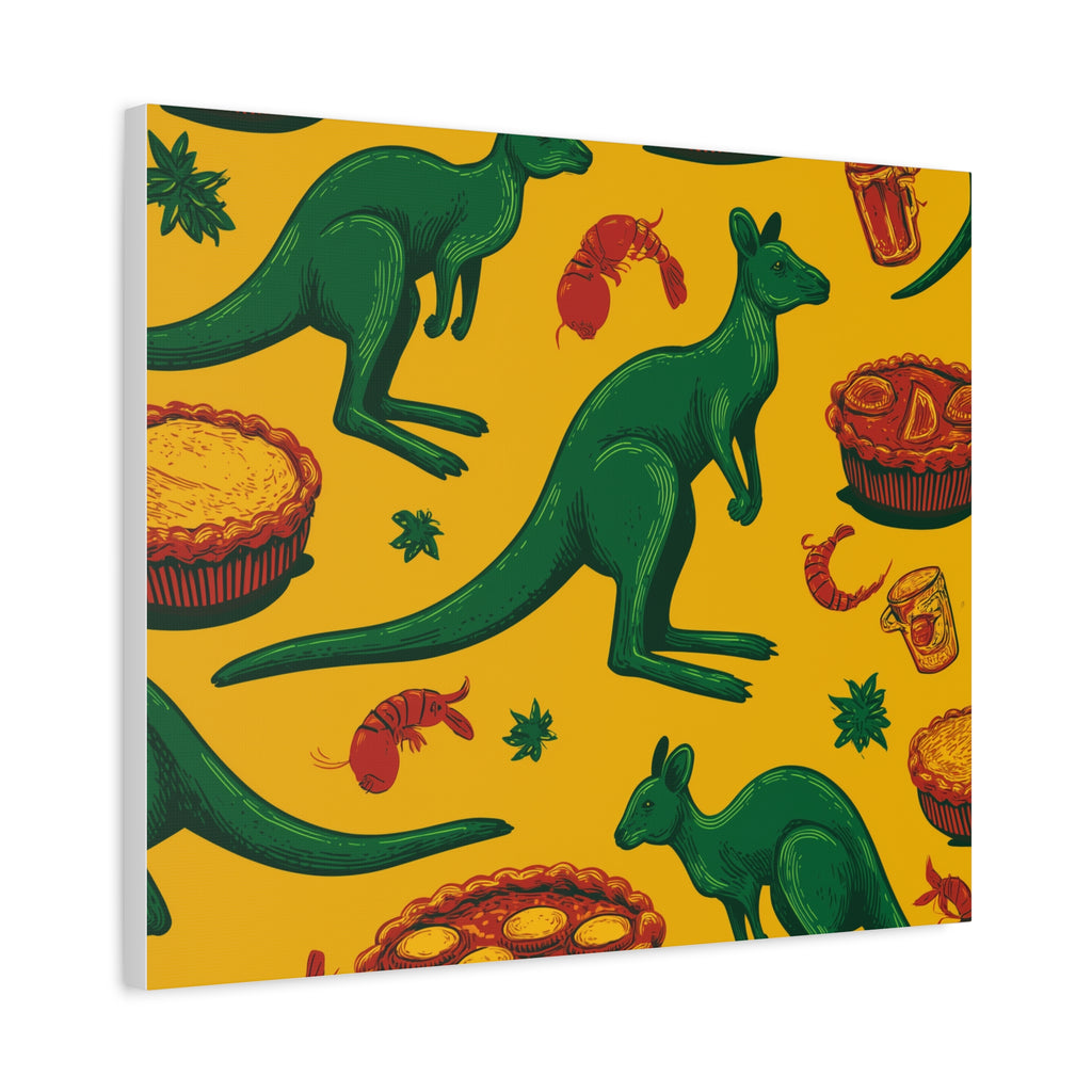 Kangaroo Canvas Wall Art, Vibrant Animal Decor, Unique Gift for Nature Lovers, Fun Kitchen Wall Hanging, Australian Themed Art