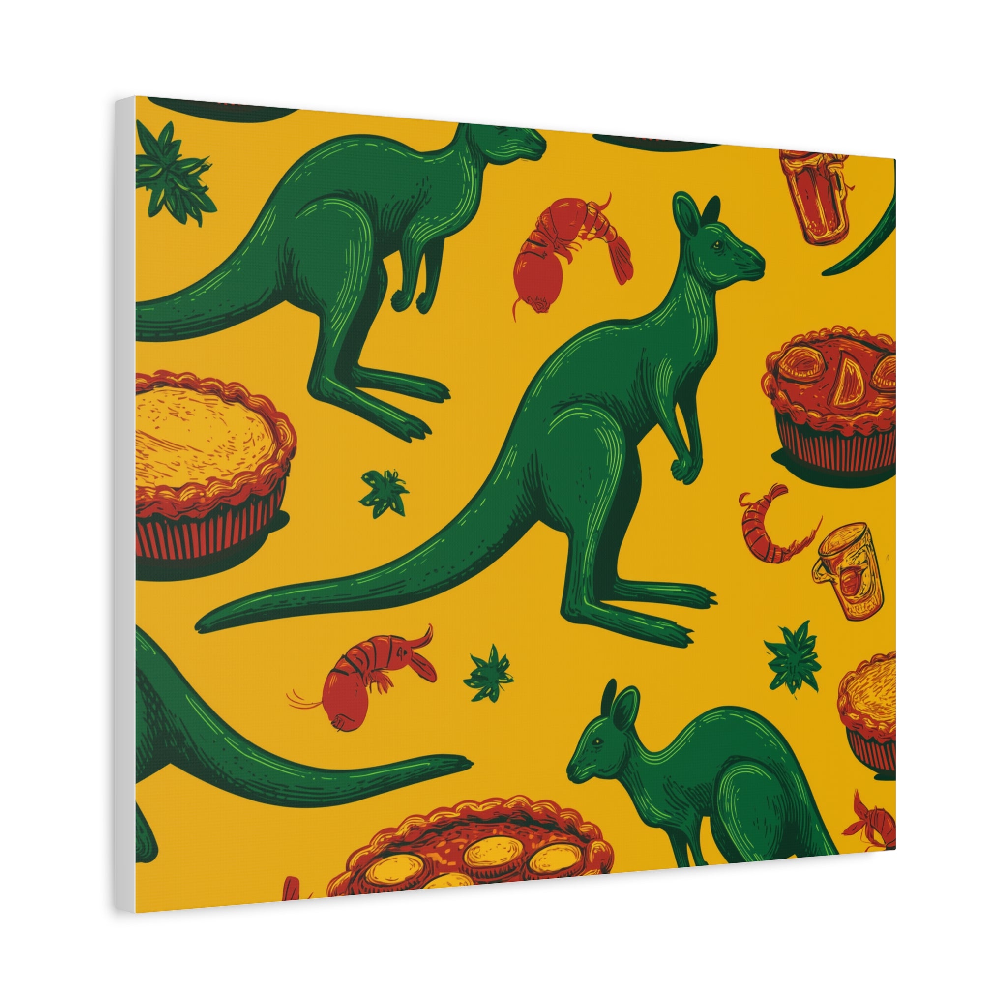 Kangaroo Canvas Wall Art, Vibrant Animal Decor, Unique Gift for Nature Lovers, Fun Kitchen Wall Hanging, Australian Themed Art