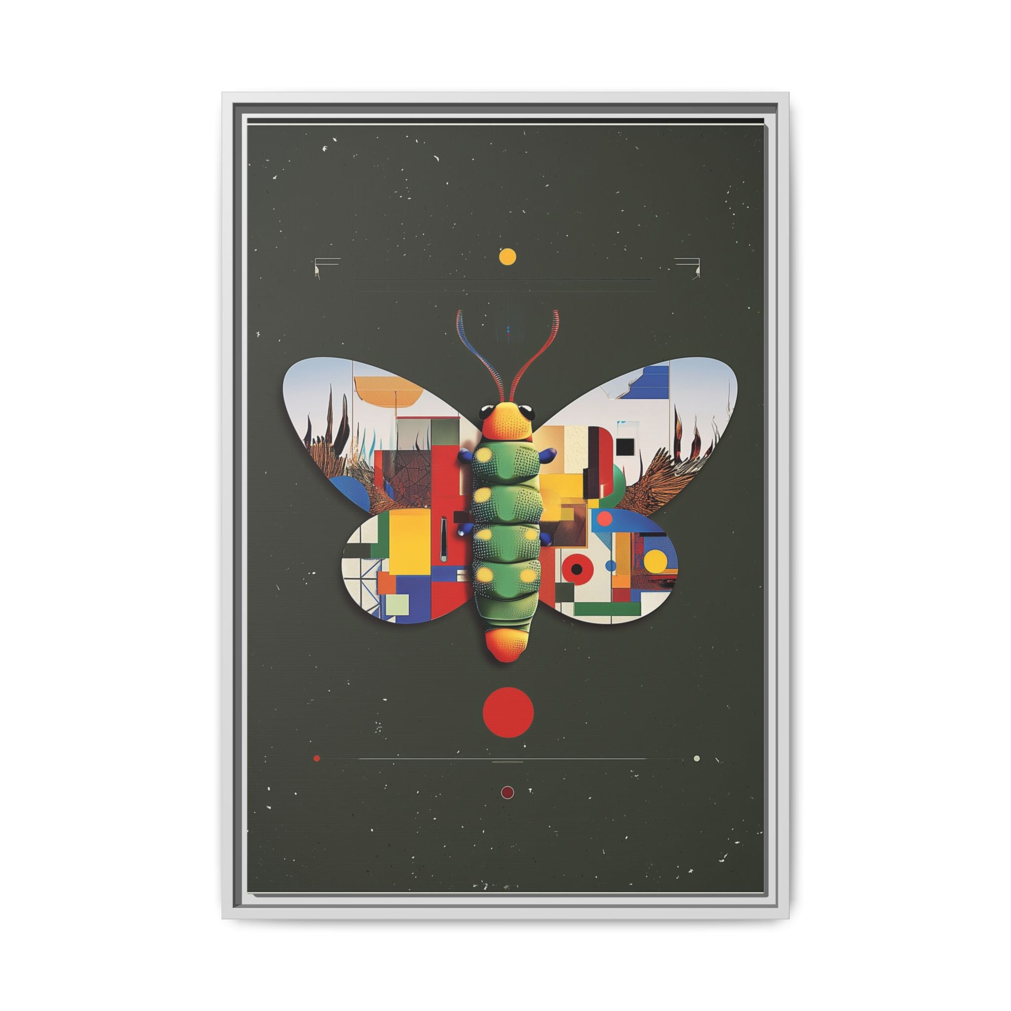 Geometric Butterfly Framed Print : Digital Cubist Interpretation, Modernist Entomological Design   |  Personalized & Custom Orders Available