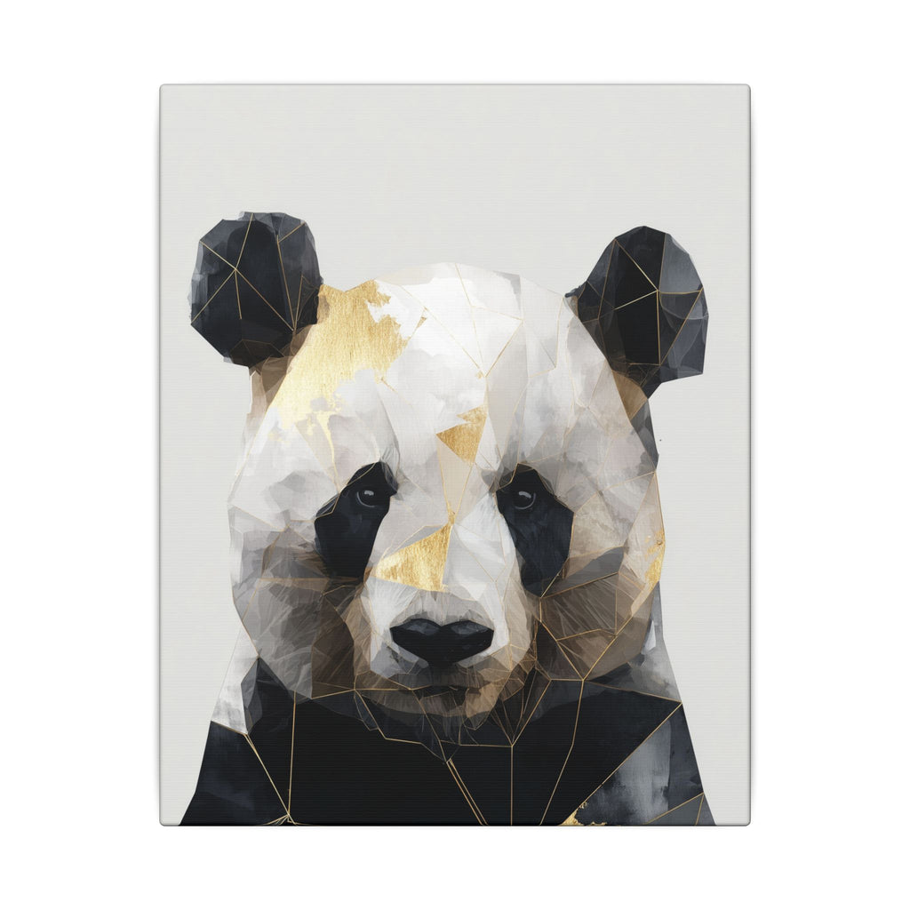 Geometric Panda: Low Poly Art, Contemporary Wildlife Portrait, Metallic Triangular Design   |  Personalized & Custom Orders Available