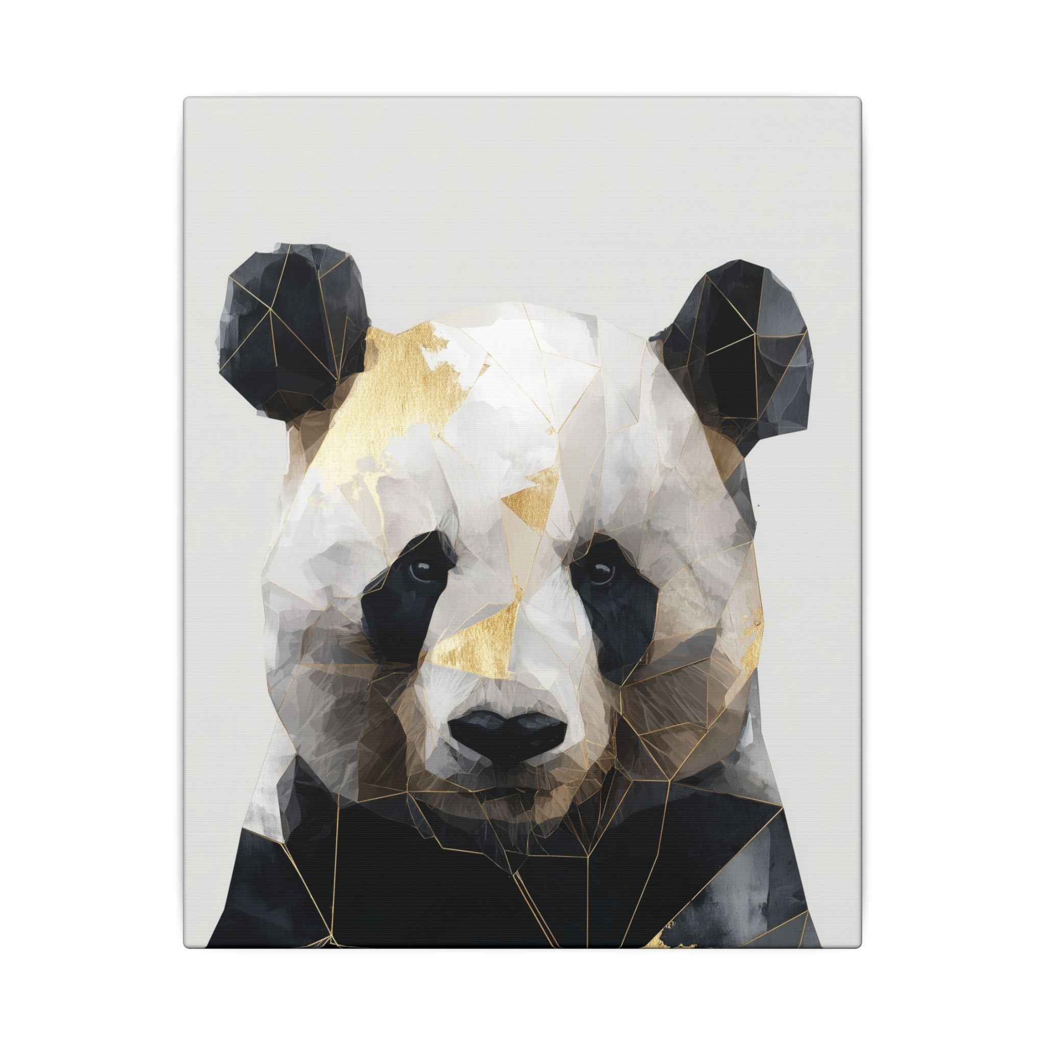 Geometric Panda: Low Poly Art, Contemporary Wildlife Portrait, Metallic Triangular Design   |  Personalized & Custom Orders Available