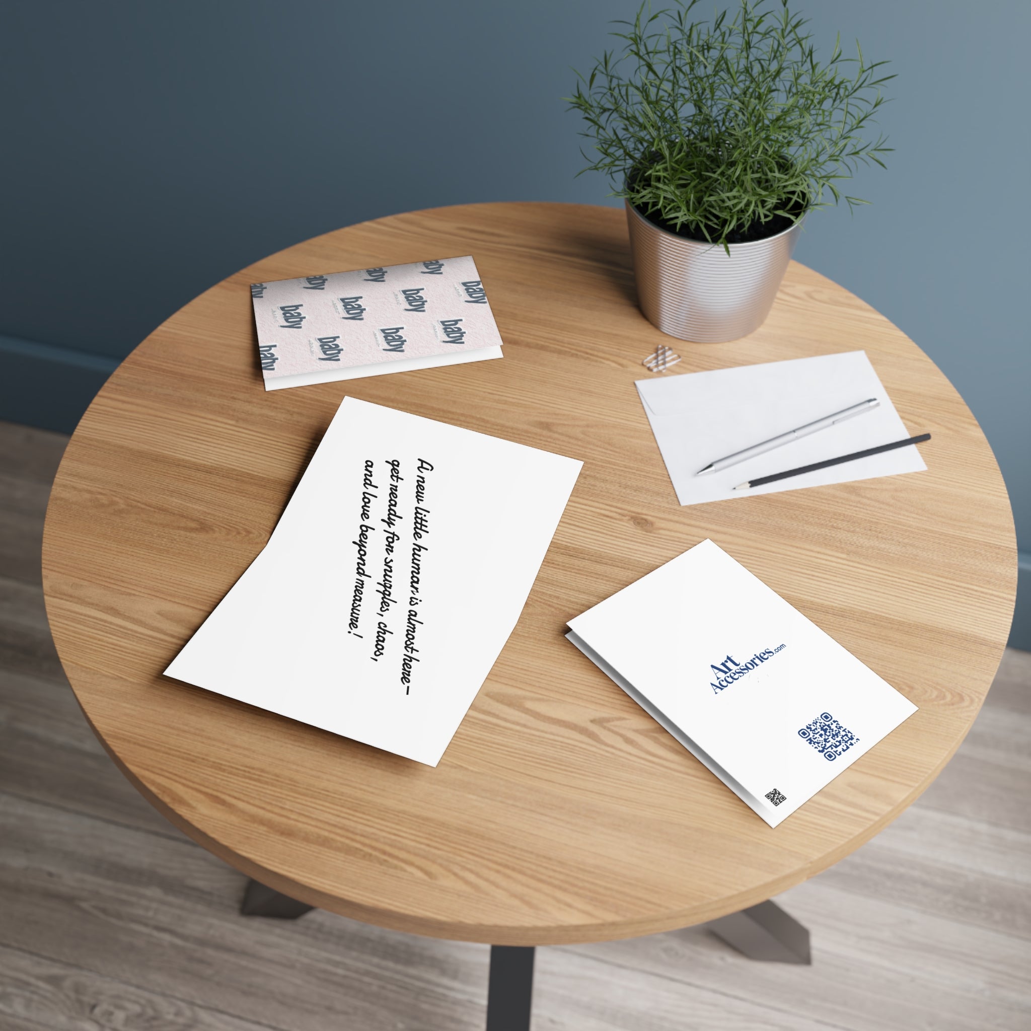 Baby Pattern Greeting Card — Cute Repeating “baby” Design for Baby Showers & Newborn Congrats