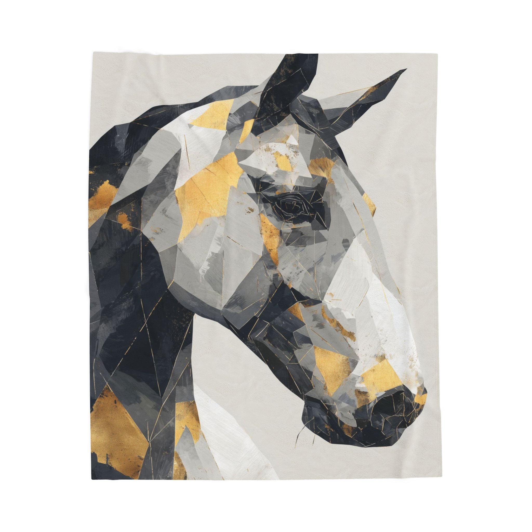 Geometric Horse Doona Cover, Cubist Digital Art, Modern Abstract Equestrian Composition   |  Personalized & Custom