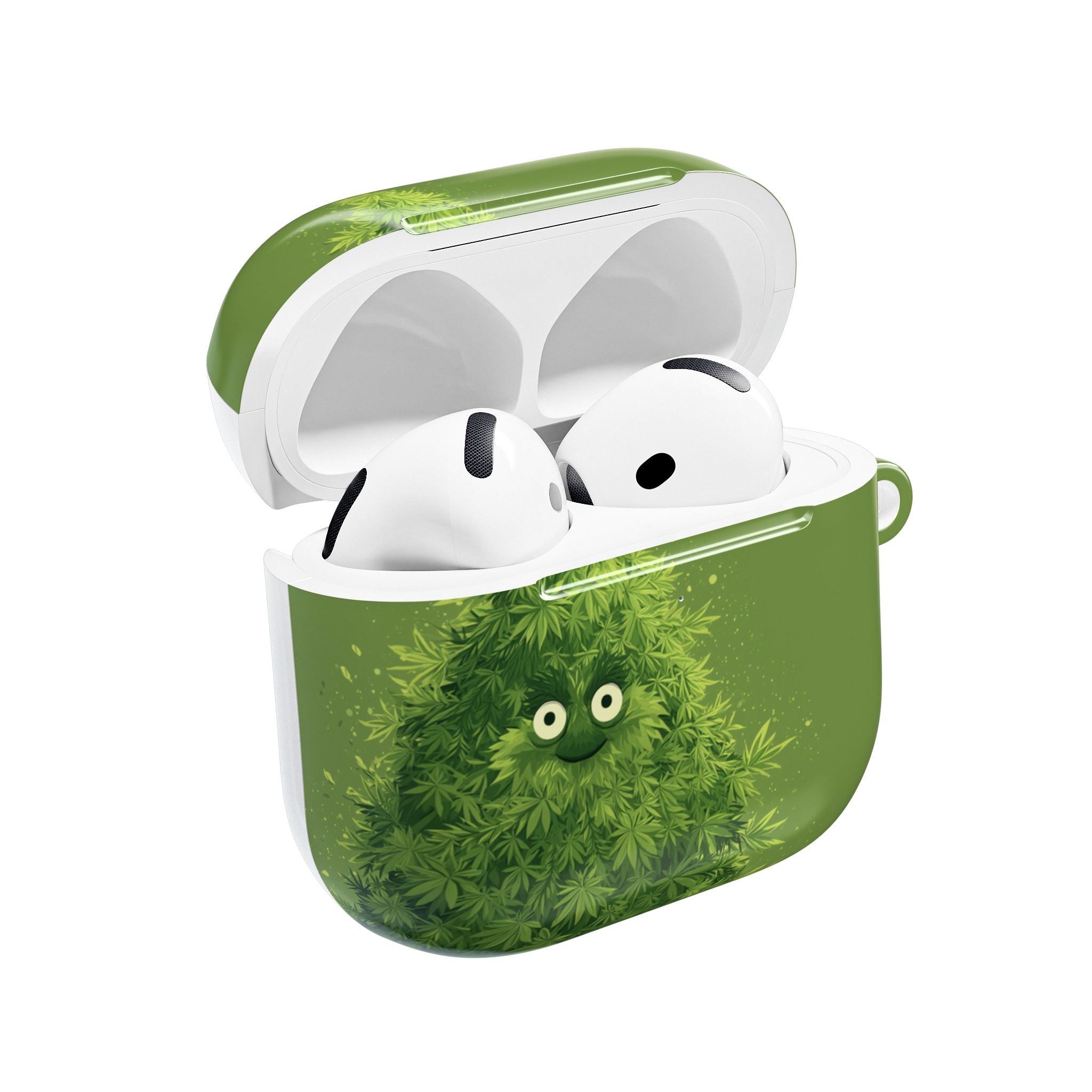 Cute Cannabis Christmas Tree Leaf AirPod Case, Fun Vinyl Cover, Gift for Stoners, Trendy Accessory, Festival Essential