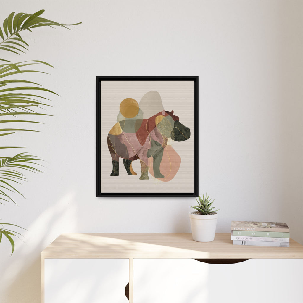 Fragmented Hippopotamus: Geometric Abstract Art, Minimalist Animal Portrait   |  Personalized & Custom Orders Available