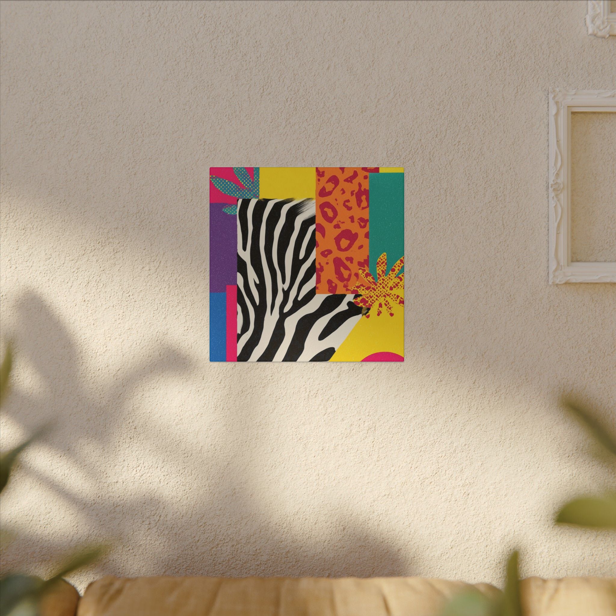Pop Geometry: Zebra Leopard Fusion, Geometric Color Block, Modern Abstract Design   |   Custom Orders Accepted