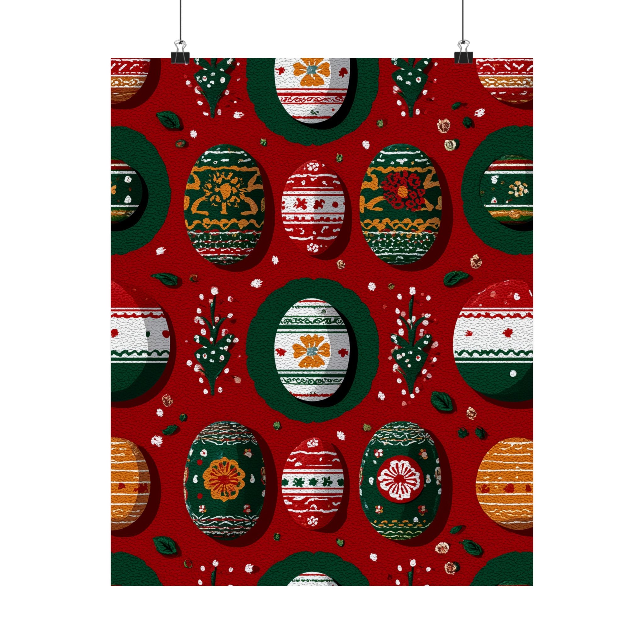 Festive Christmas Egg Poster, Seasonal Wall Art, Spring Decor, Holiday Decoration, Home Wall Art, Easter Gift Idea