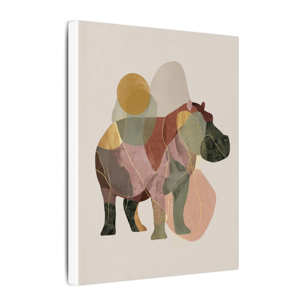 Geometric Hippo: Abstract Animal Art, Minimalist Pastel Composition   |    Custom Orders Available