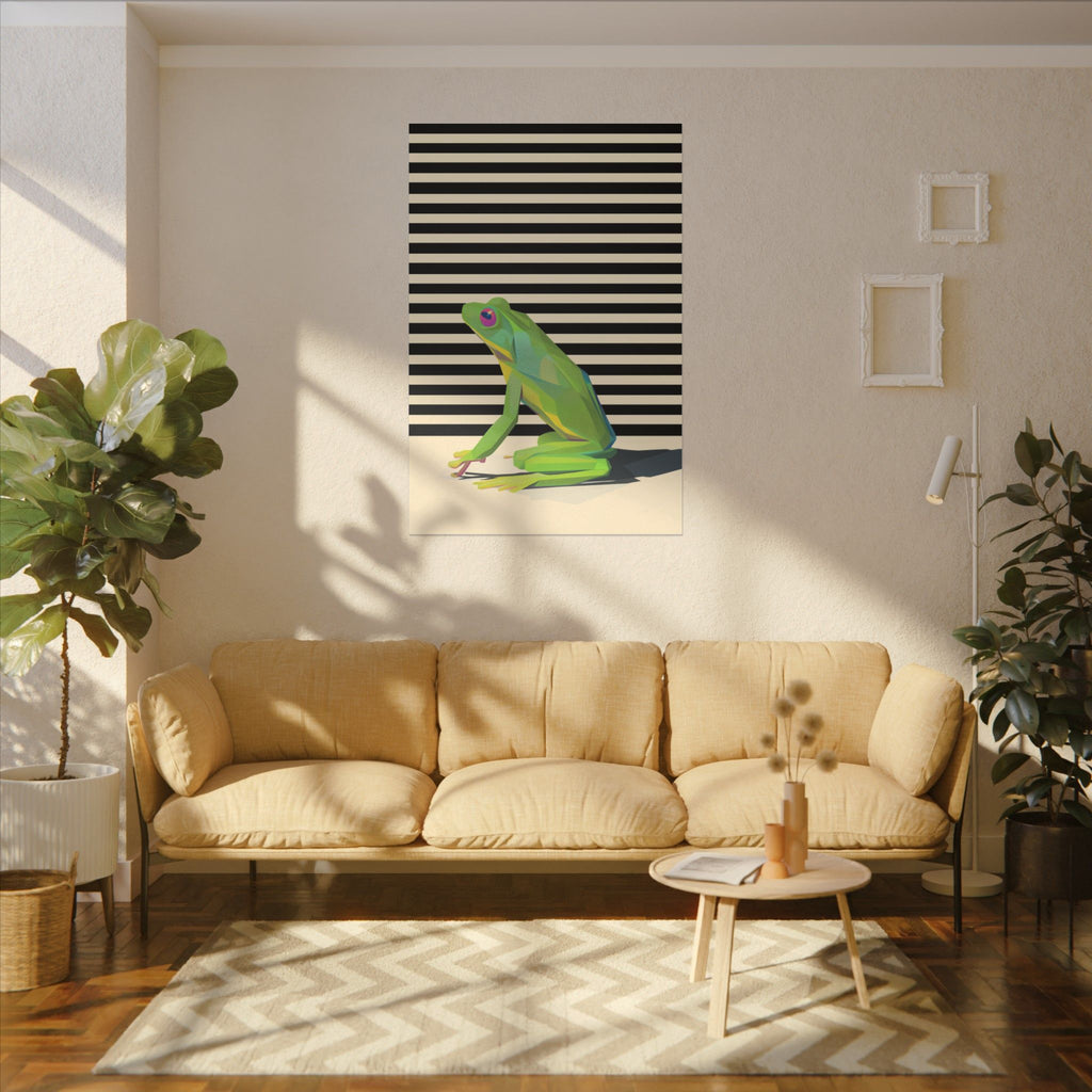 Emerald Amphibian Elegance: Stylized Graphic Design, Modern Frog Illustration   |    Custom Orders Available