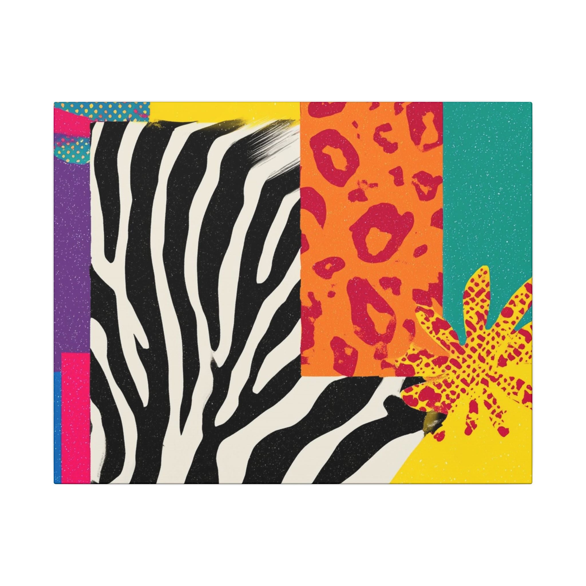 Copy of Pop Geometry: Zebra Leopard Fusion, Geometric Color Block, Modern Abstract Design   |   Custom Orders Accepted