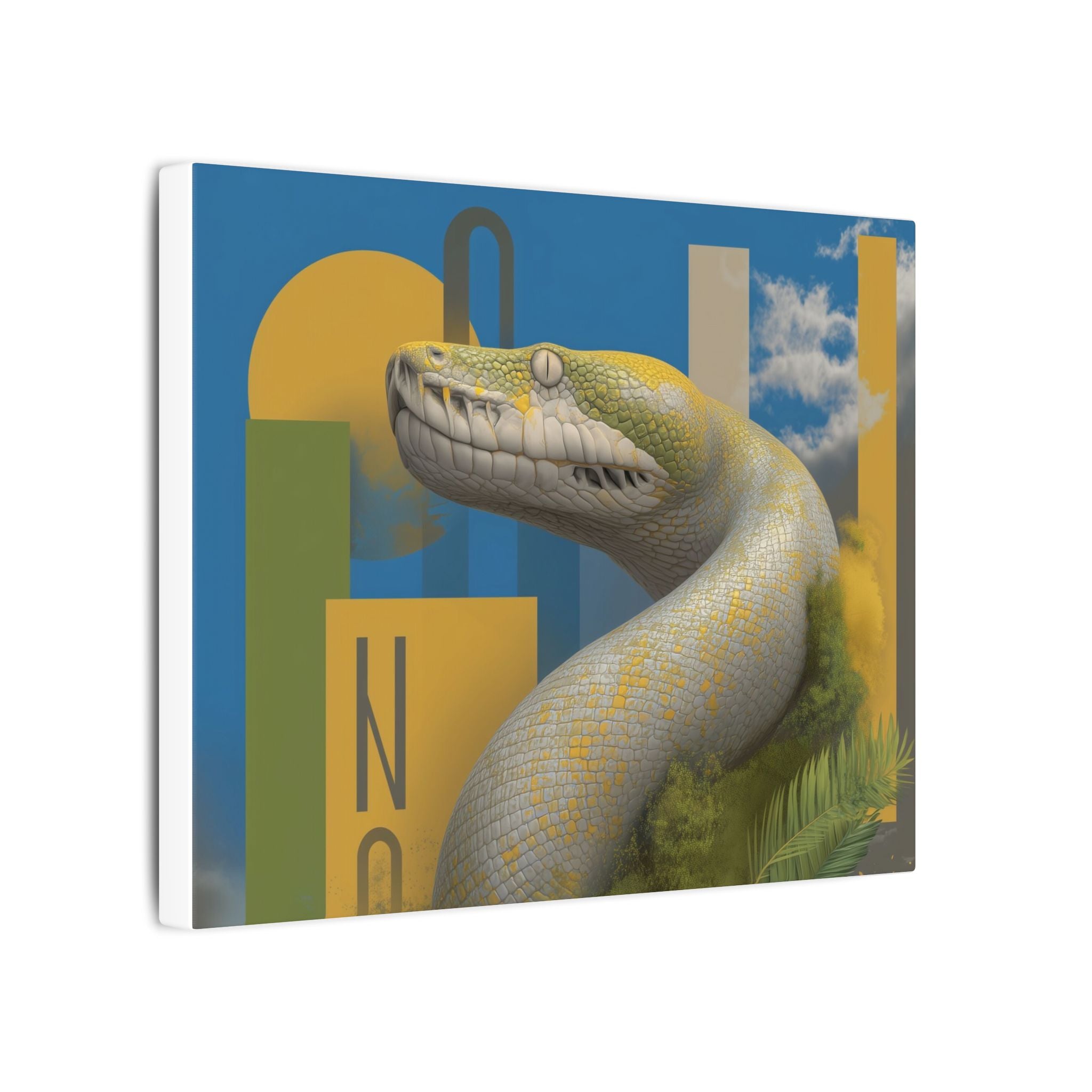 Serpent Sovereignty: Digital Wildlife Illustration, Geometric Botanical Landscape   |    Custom Orders Available