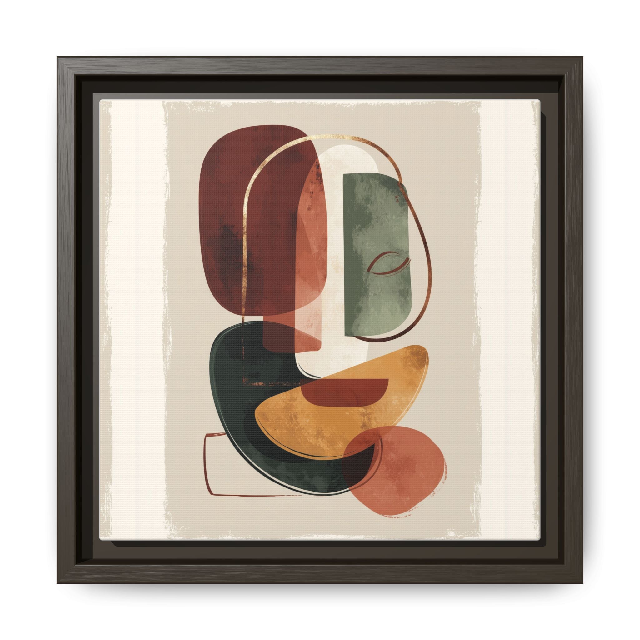 Layered Geometries: Mid-Century Modern Composition, Organic Abstract Design, Translucent Intersecting Shapes   |   Custom Orders Accepted