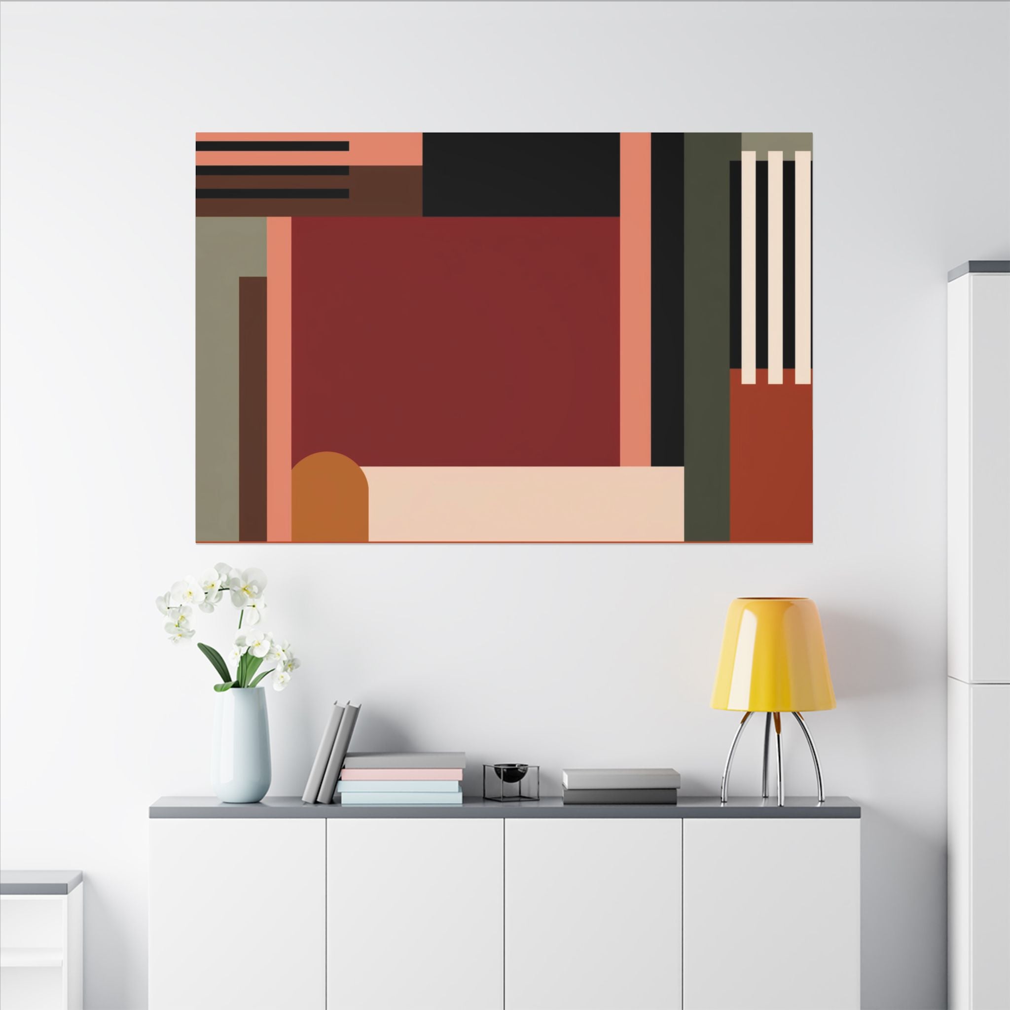 Geometric Harmony: Abstract Constructivist Design, Modern Color Palette, Minimalist Architectural Composition   |   Custom Orders Accepted