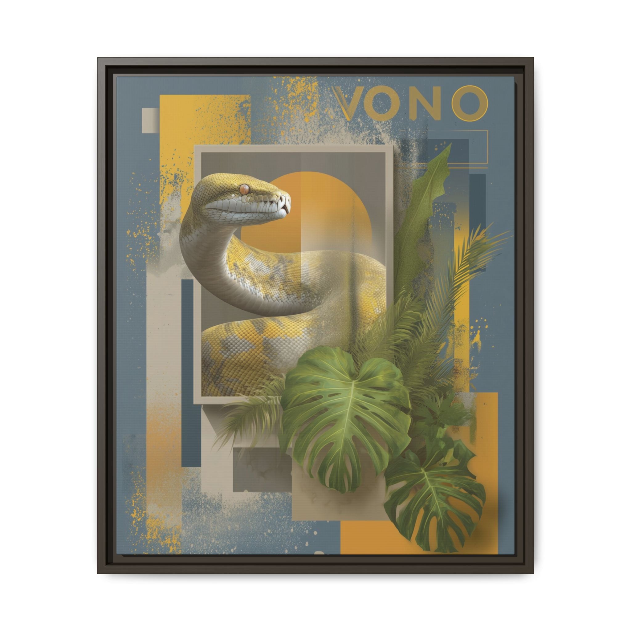 Serpent of Geometric Dimensions: Tropical Vono Design, Abstract Wildlife Art   |  Personalized & Custom Orders Available