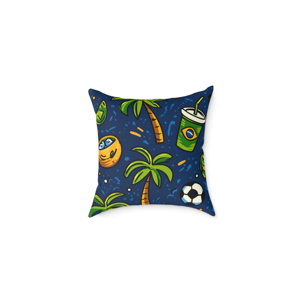 Brazil-Themed Square Poly Canvas Pillow, Boho Decorative Cushion, Living Room Accent, Gift for Nature Lovers, Eco-Friendly [...]