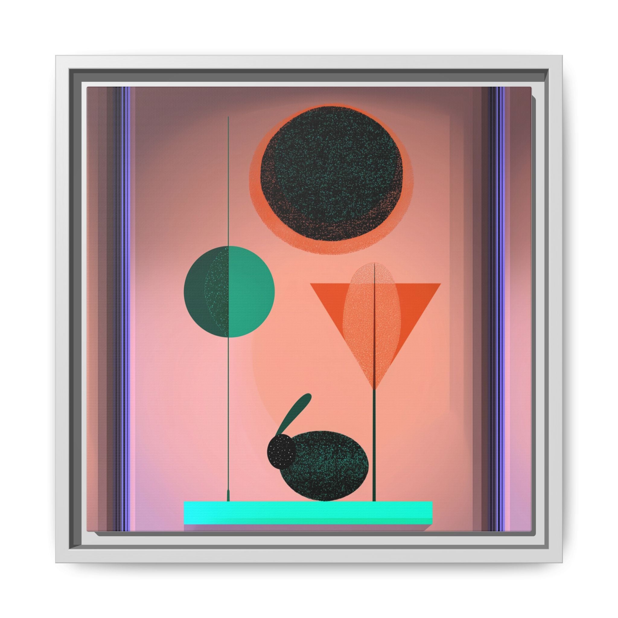 Geometric Harmony: Abstract Minimalist Composition, Organic Shapes and Color Play, Geometric Design with Teal and Orange Palette   |