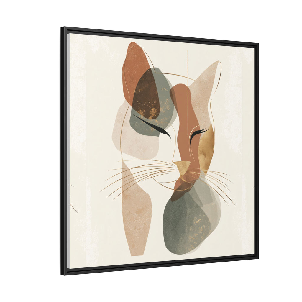Feline Geometry: Abstract Cat Portrait, Minimalist Earth Tones   |  Personalized & Custom Orders Available