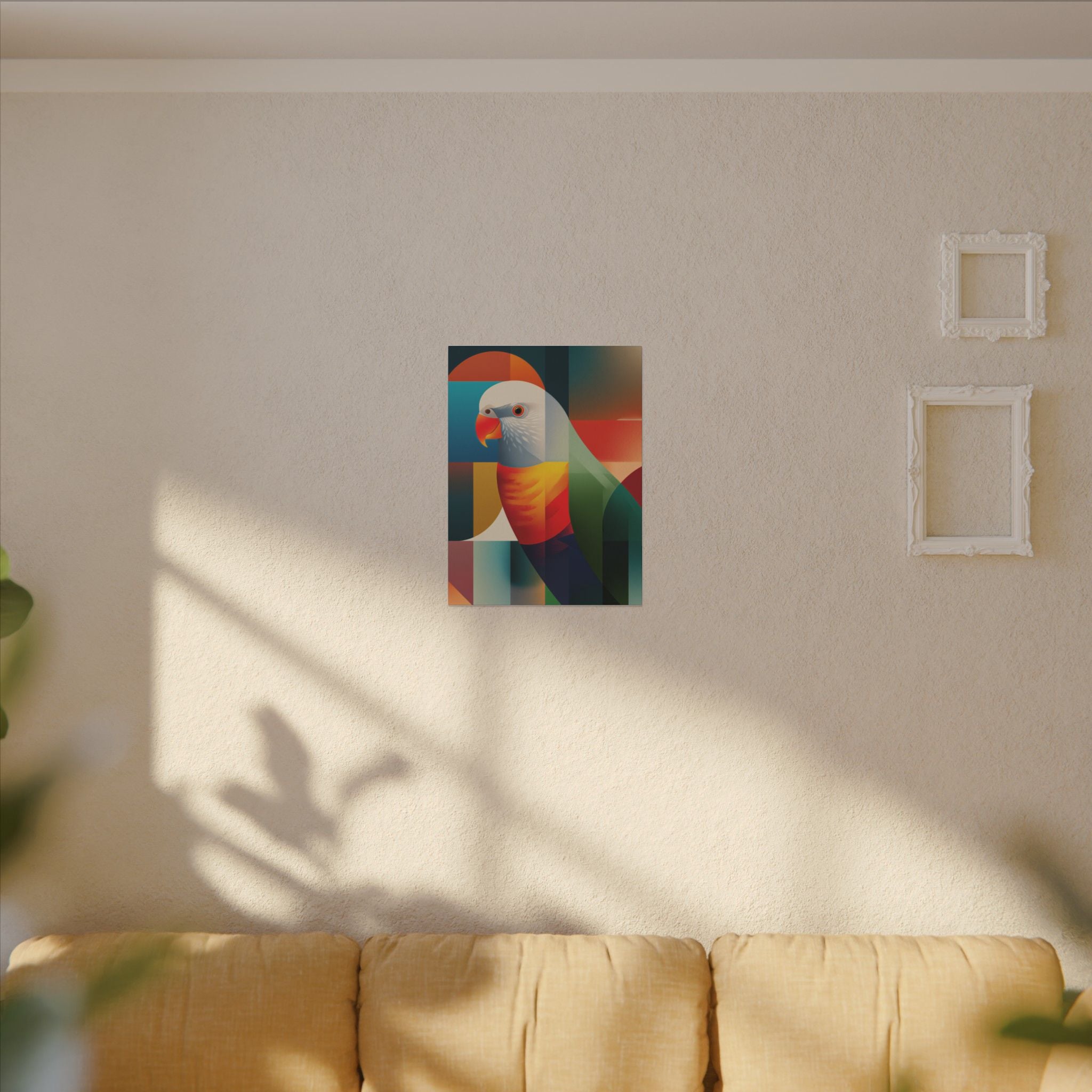Prismatic Parrot: Cubist Geometry, Fragmented Nature   |    Custom Orders Available