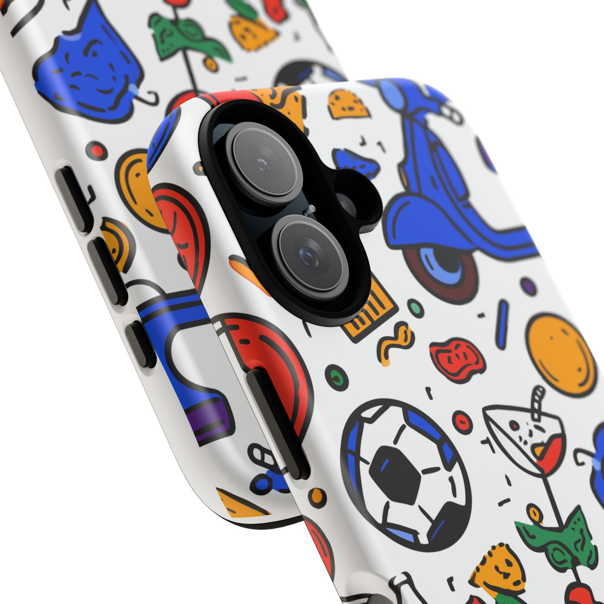 Italy Italian Vespa Colorful iPhone Case, Funky Phone Cover, Unique Cell Phone Accessory, Fun Design for Kids and Teens, Gift for Holidays