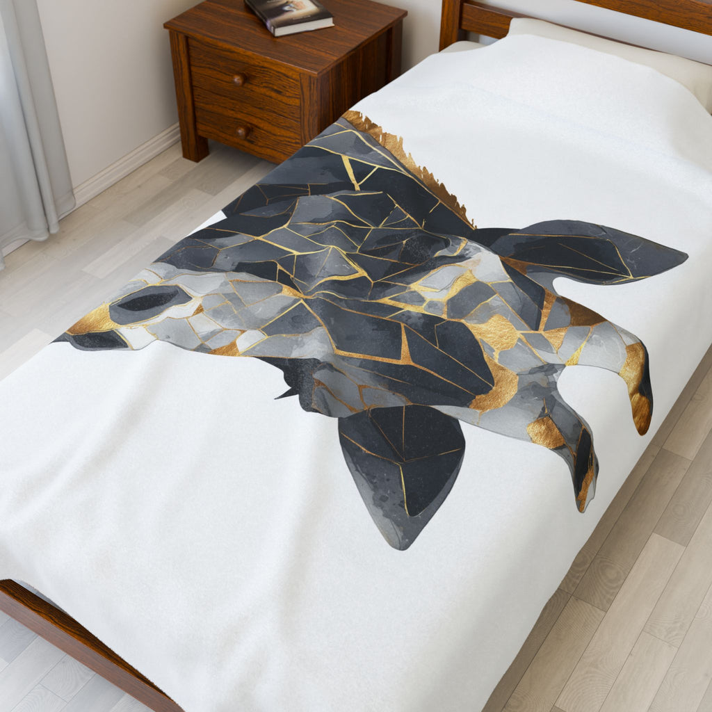Geometric Giraffe Doona Cover: Modern Mosaic, Angular Metallic Design, Contemporary Animal Art   |  Personalized & Custom Orders Available