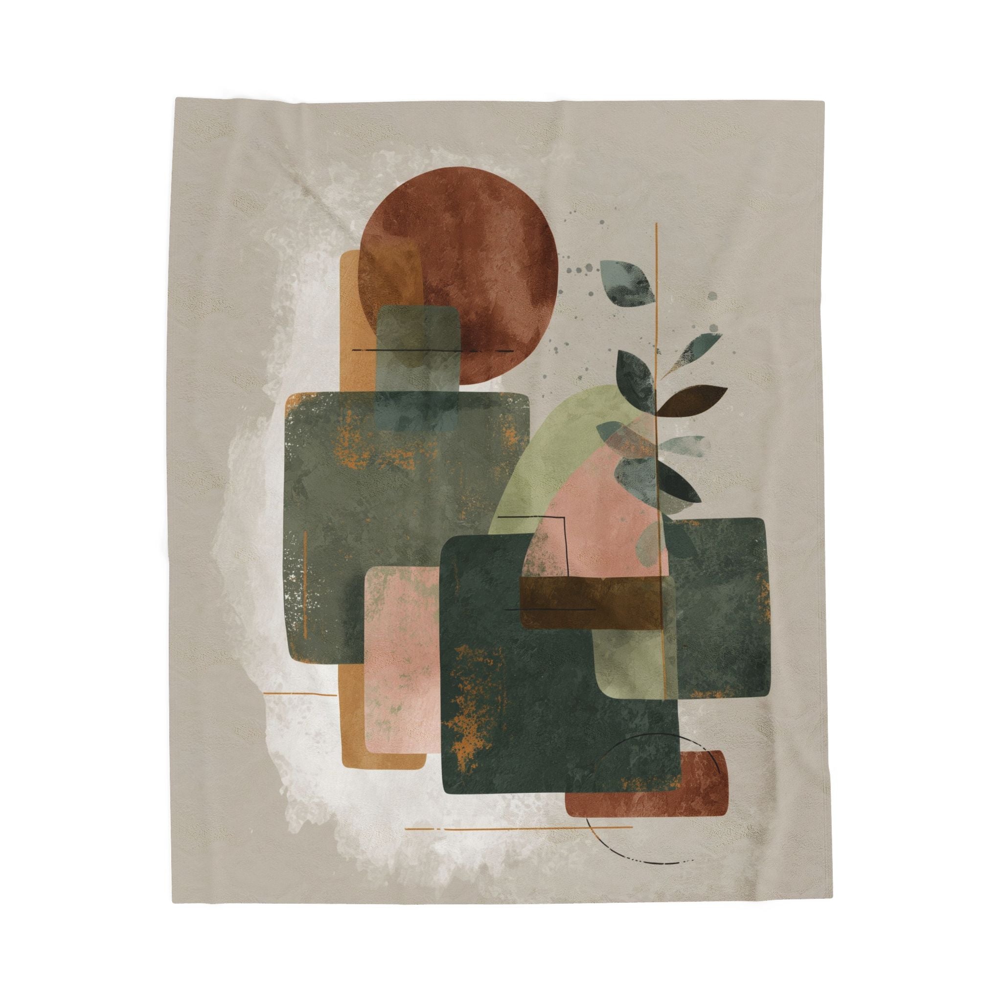 Geometric Horizons: Earthy Abstract Composition, Minimalist Watercolor Design   |    Custom Orders Available