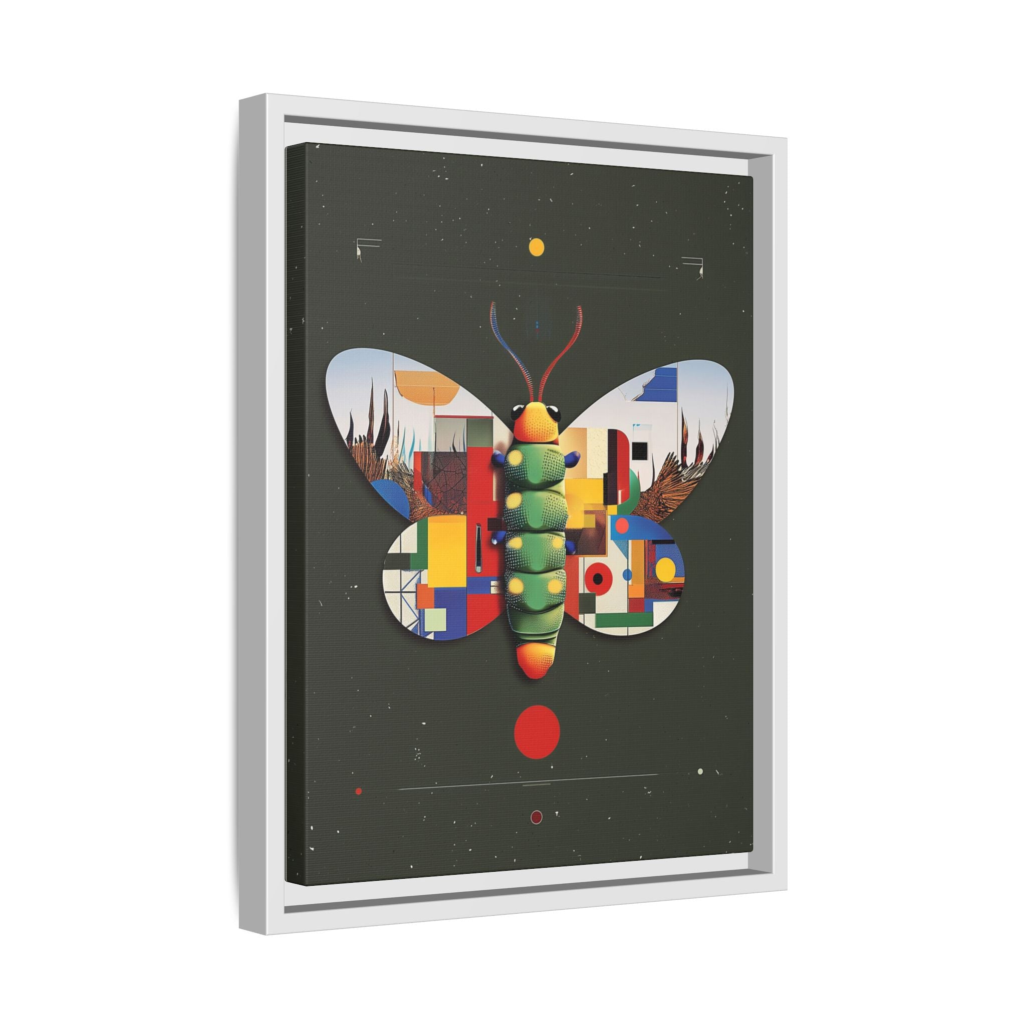 Geometric Butterfly Framed Print : Digital Cubist Interpretation, Modernist Entomological Design   |  Personalized & Custom Orders Available