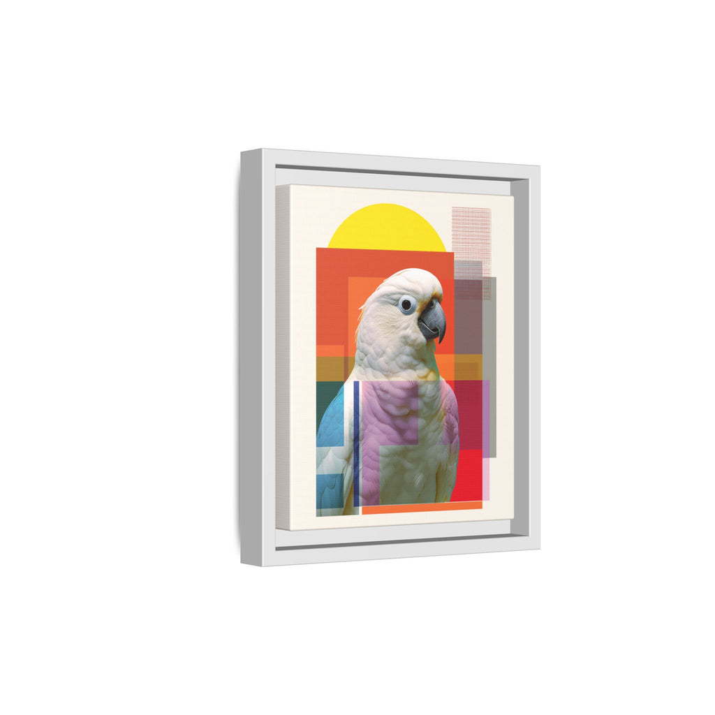 Cockatoo Chromatics Framed Print: Geometric Wildlife Portrait, Contemporary Art Print   |  Personalized & Custom Orders Available
