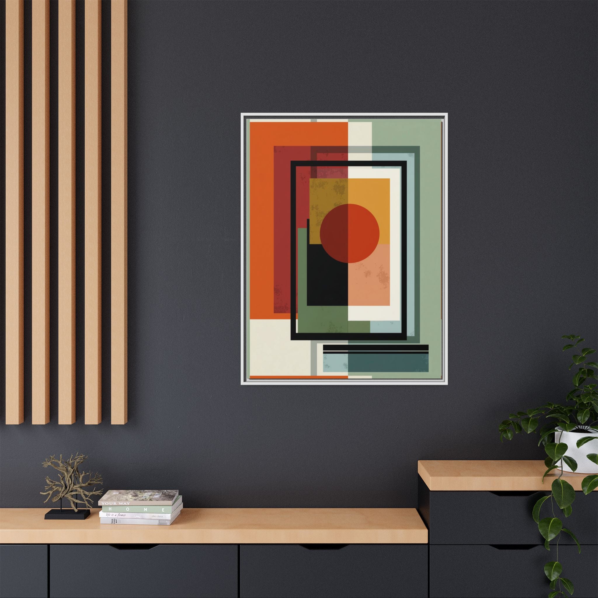 Geometric Harmonies: Mid-Century Modern Composition, Constructivist Inspiration, Abstract Rectangular Interplay   |   Custom Orders Accepted