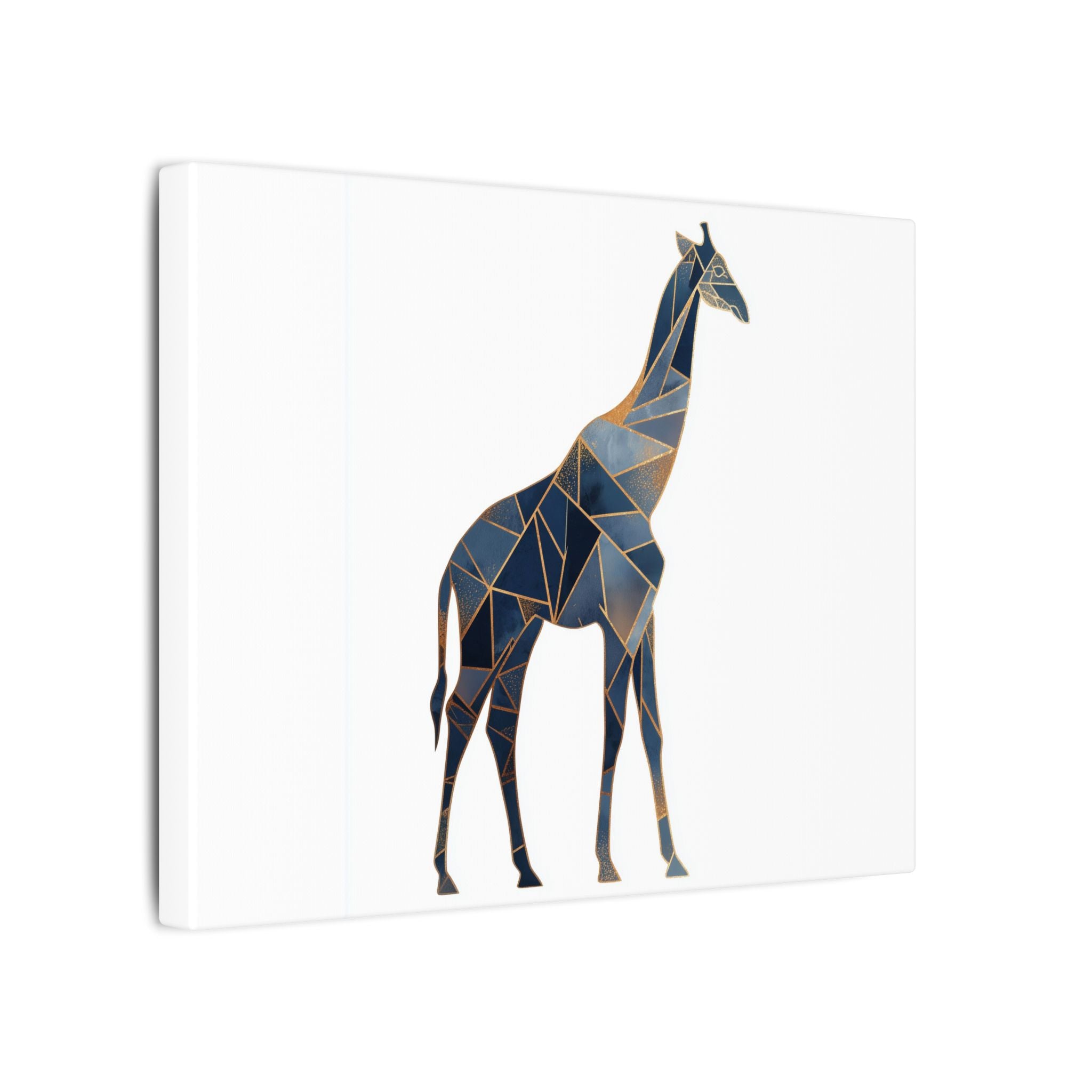 Geometric Giraffe: Low Poly Wildlife Art, Blue Polygon Design, Modern Abstract Animal Portrait   |  Personalized & Custom Orders Available