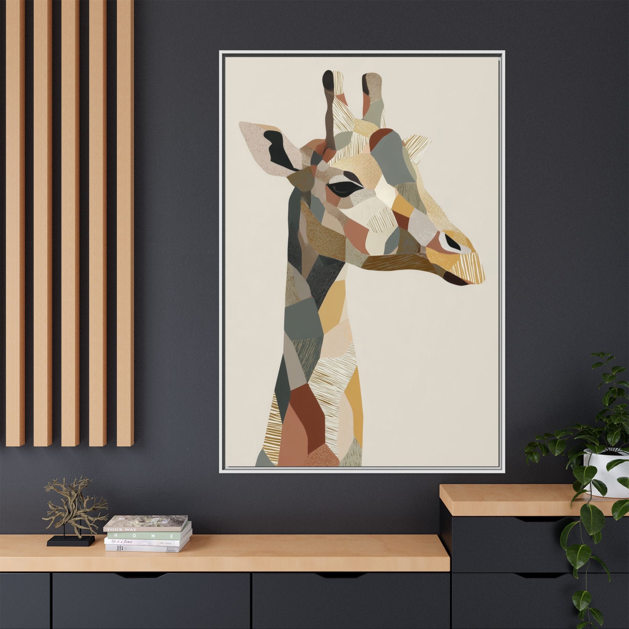 Geometric Giraffe: Cubist Wildlife Abstraction, Polygon Animal Portrait   |  Personalized & Custom Orders Available