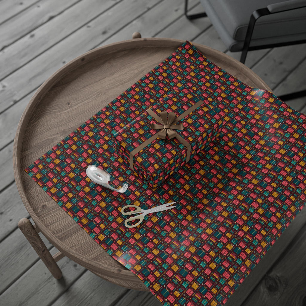 Wrapping Paper Roll — Festive Pizza & Party Food Pattern Gift Wrap