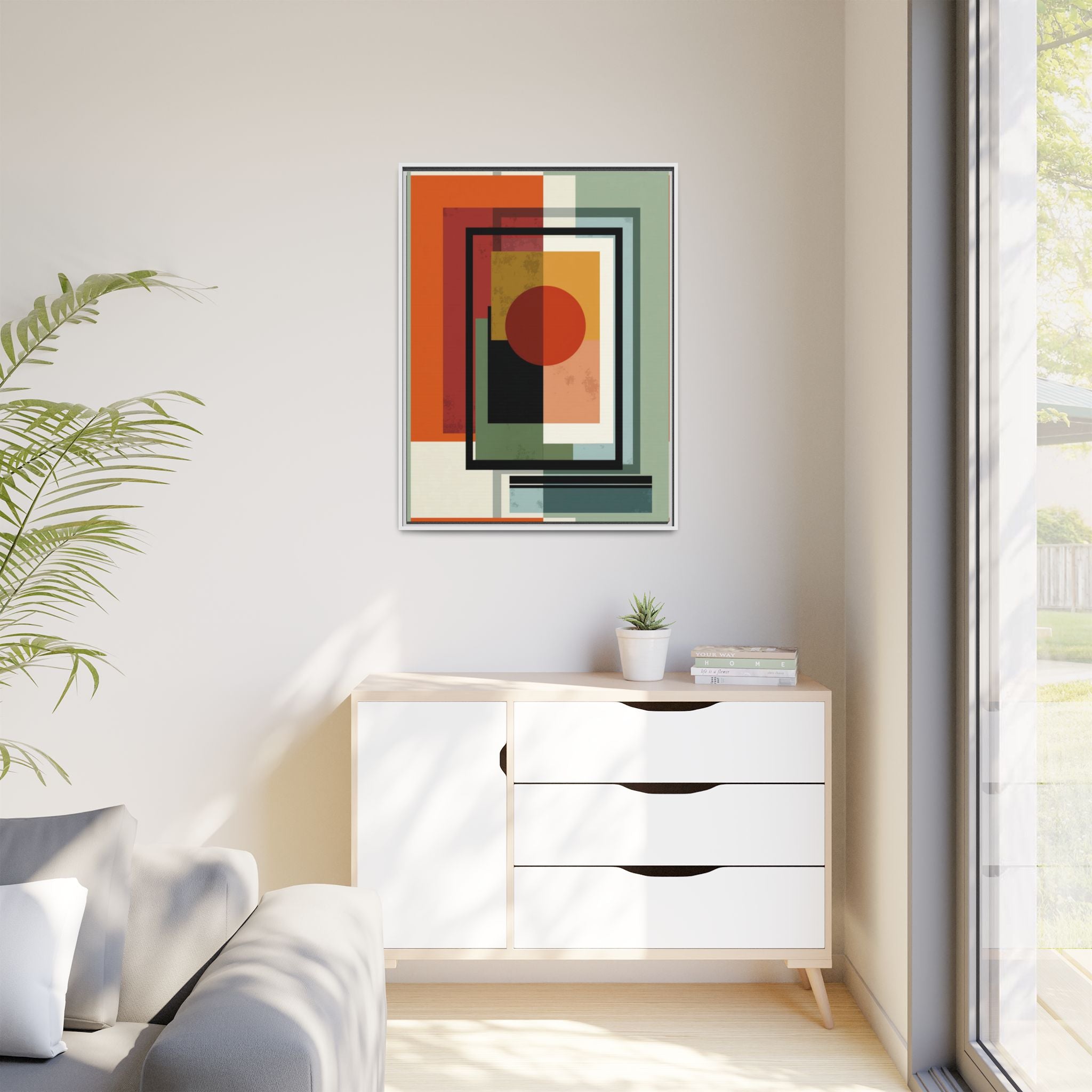 Geometric Harmonies: Mid-Century Modern Composition, Constructivist Inspiration, Abstract Rectangular Interplay   |   Custom Orders Accepted