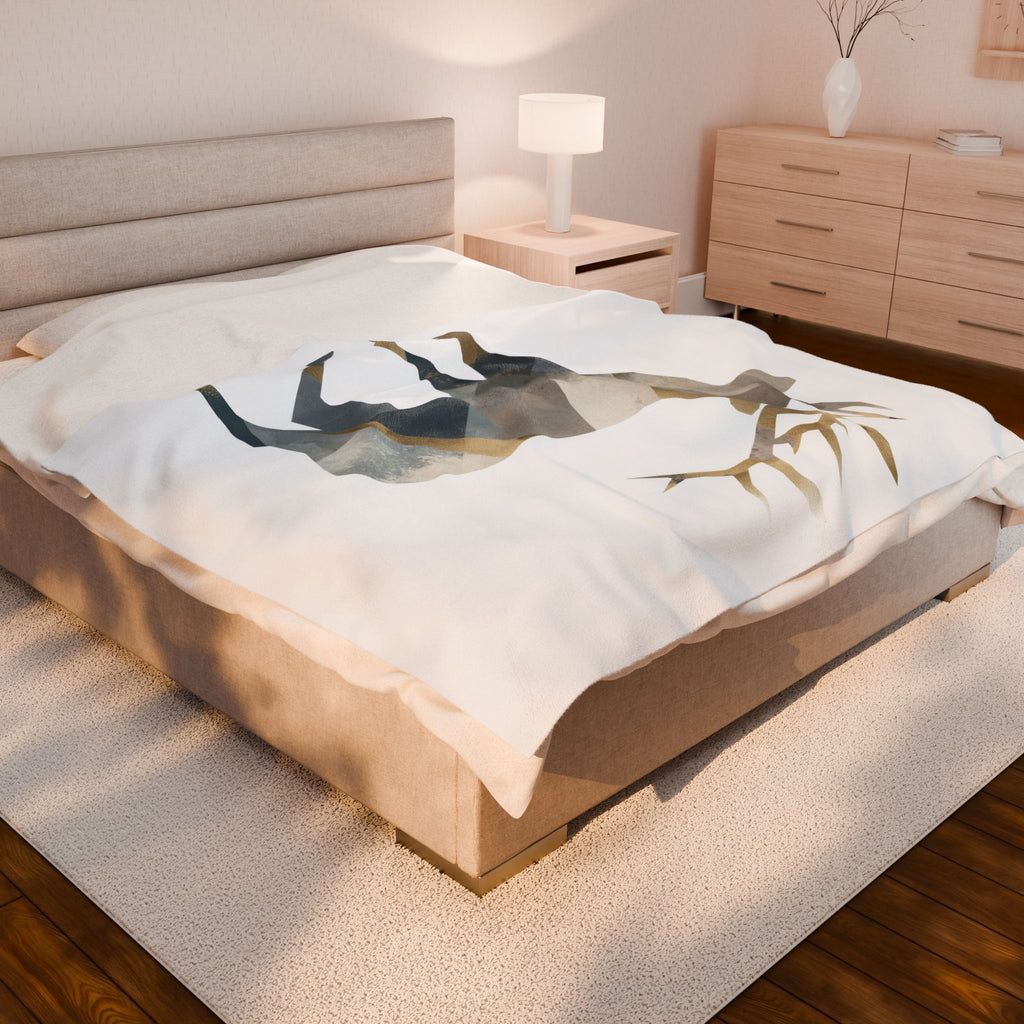 Geometric Elk Bedding, Abstract Wilderness, Modern Minimalist Design   |  Personalized & Custom Orders Availabl