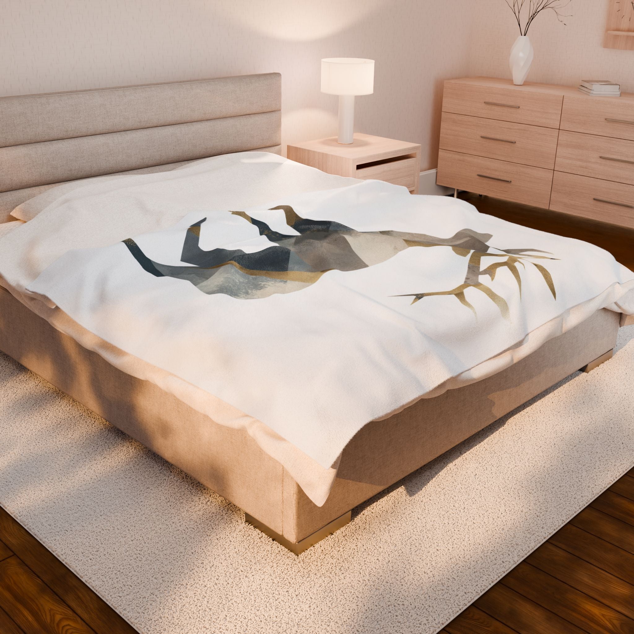 Geometric Elk Bedding, Abstract Wilderness, Modern Minimalist Design   |  Personalized & Custom Orders Availabl