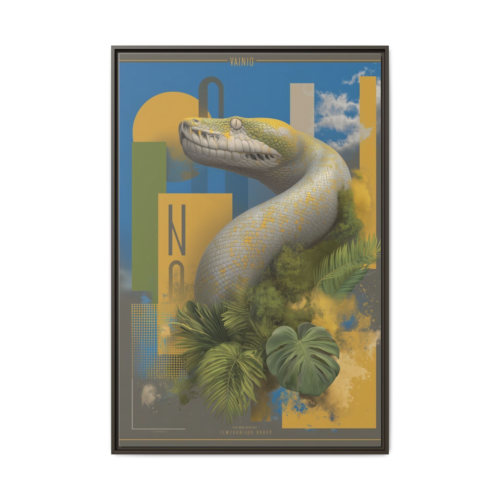 Serpent's Geometry: Tropical Anaconda Graphic Design, Modern Wildlife Illustration   |  Personalized & Custom Orders Available