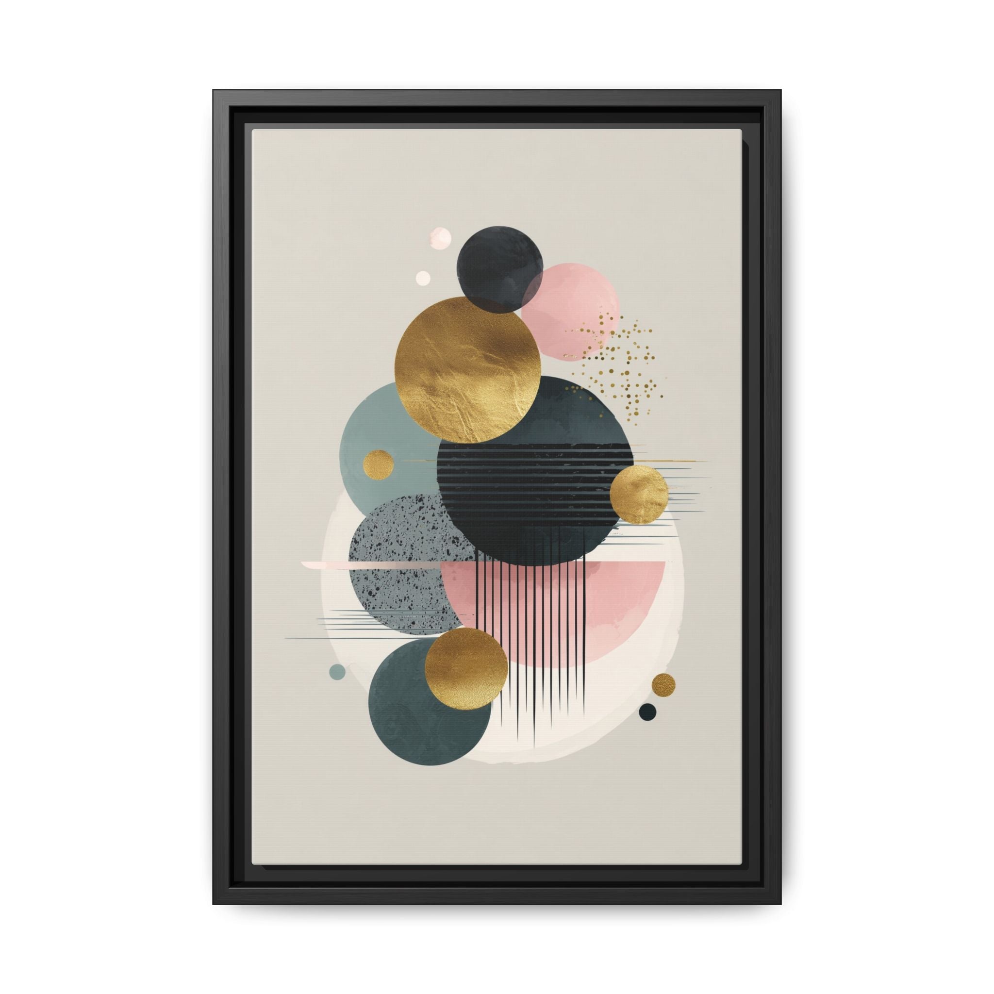 Geometric Harmony: Intersecting Circles, Mid-Century Modern Design, Abstract Metallic Composition   |   Custom Orders Accepted