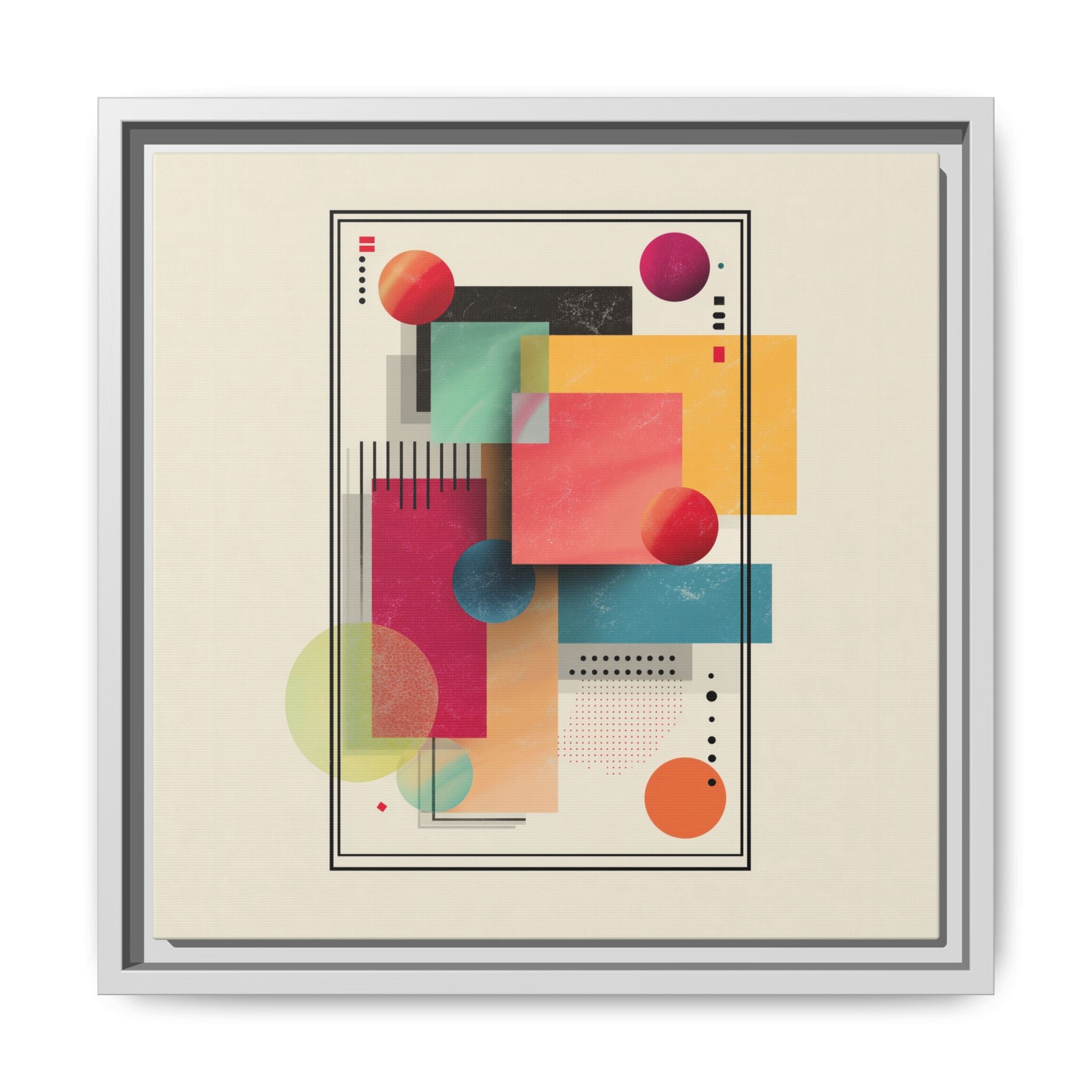 Geometric Harmony: Bauhaus Intersections, Digital Abstract Layers, Contemporary Color Palette   |   Custom Orders Accepted