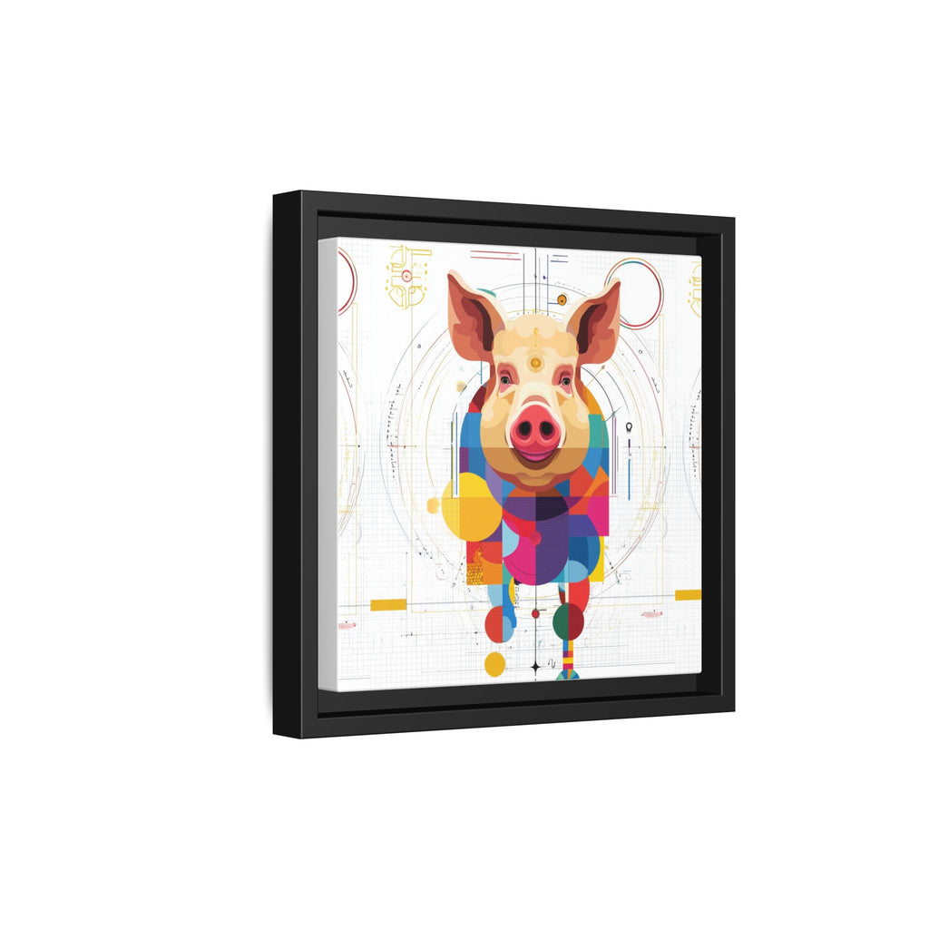 Geometric Pig: Digital Cubist Portrait, Mathematical Animal Abstraction   |    Custom Orders Available