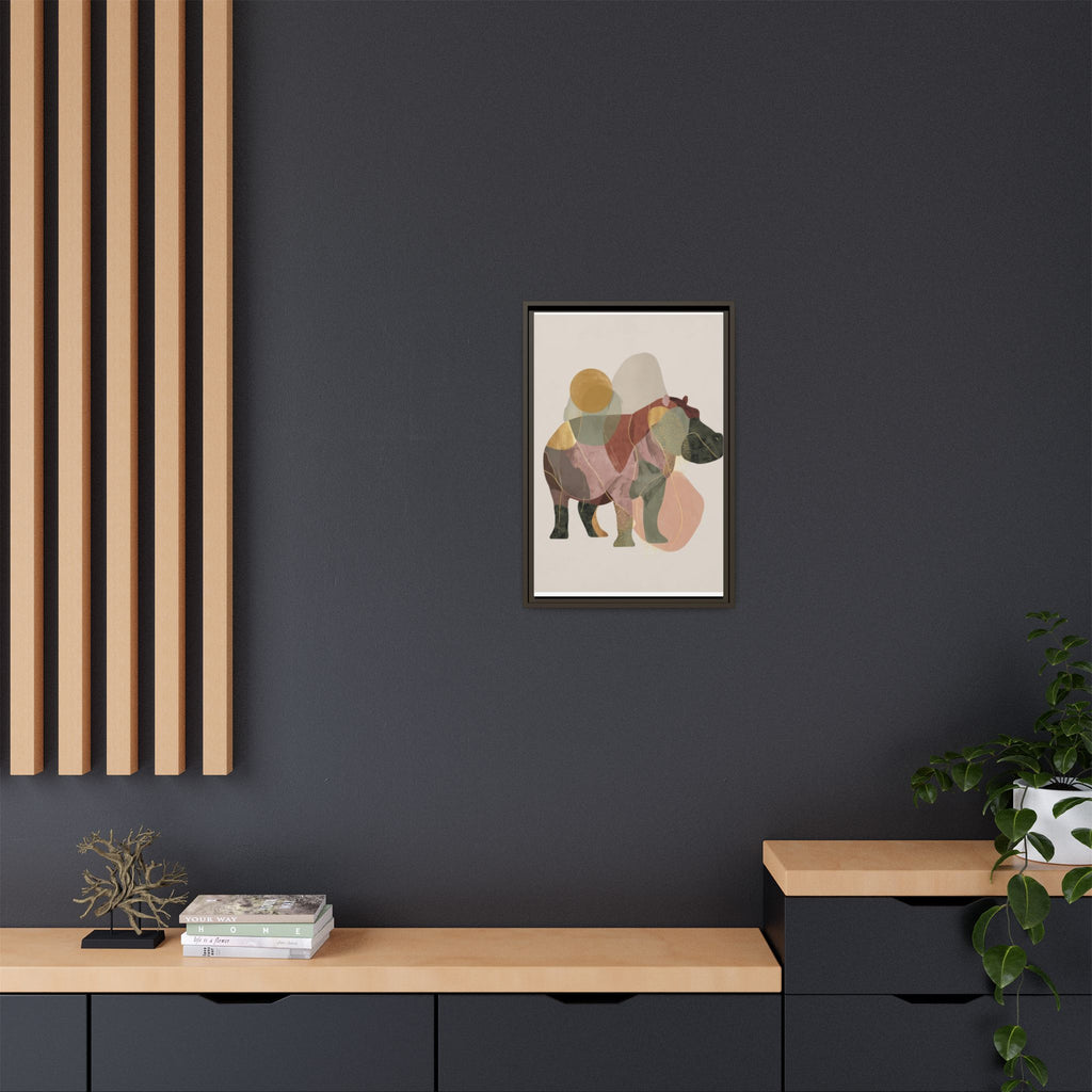Geometric Hippo: Abstract Animal Art, Modern Watercolor Shapes   |  Personalized & Custom Orders Available