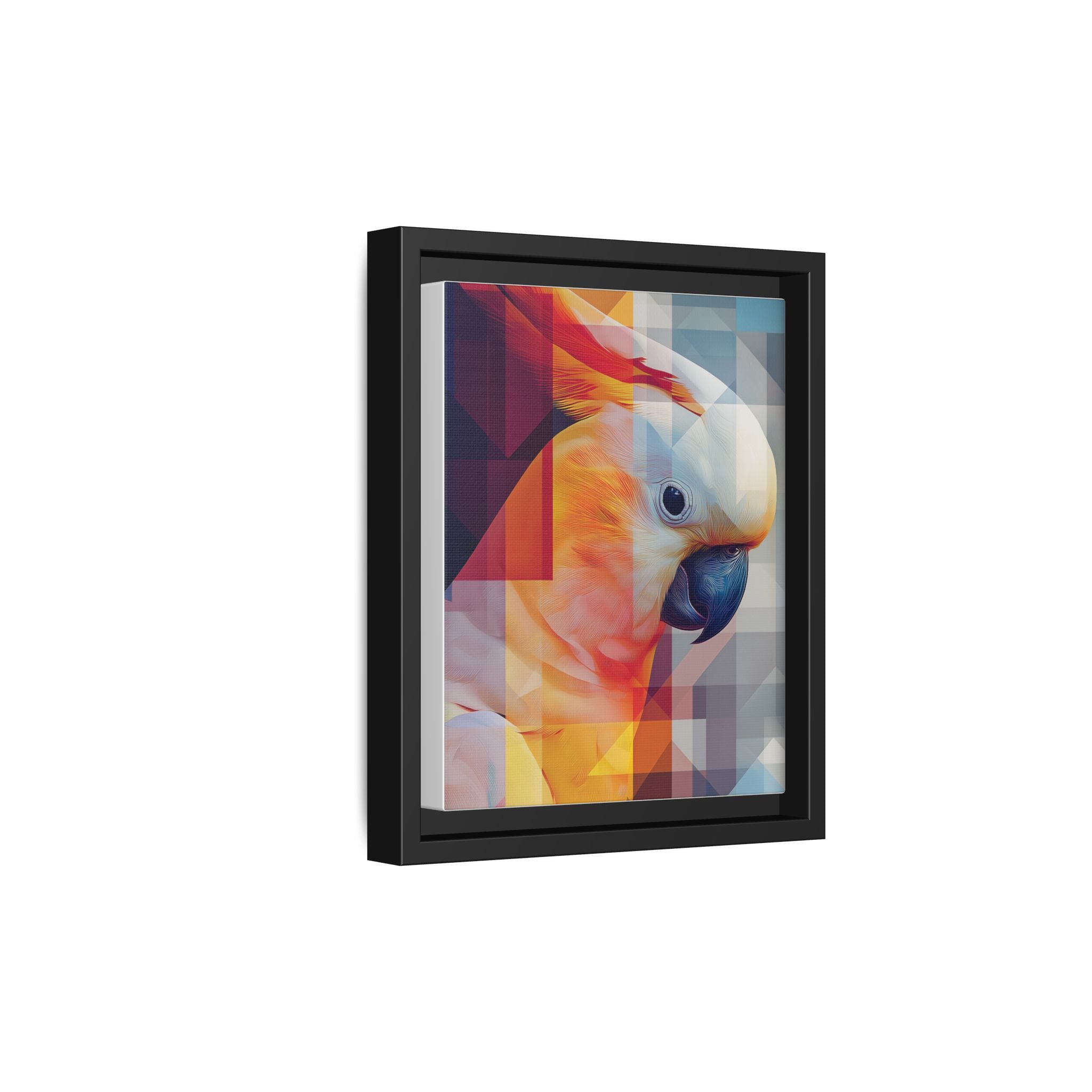 Prismatic Plume: Geometric Parrot Portrait, Digital Mosaic Abstraction   |    Custom Orders Available
