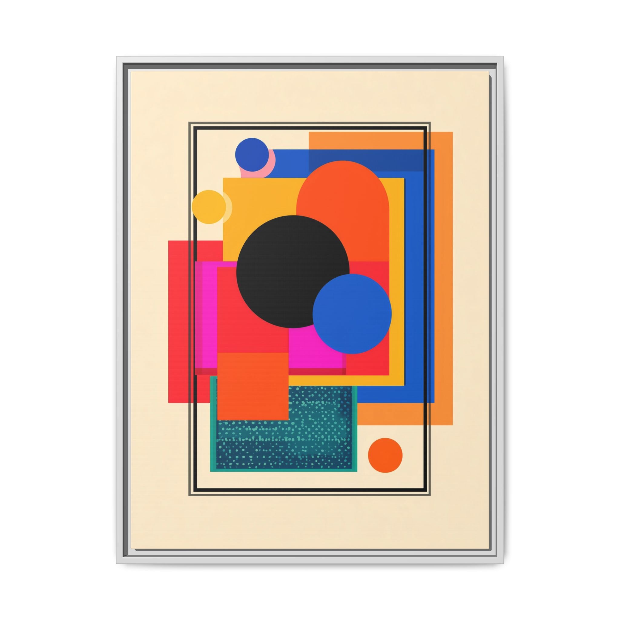 Geometric Harmony: Abstract Color Blocks, Mid-Century Modern Design, Minimalist Art Composition   |   Custom Orders Accepted