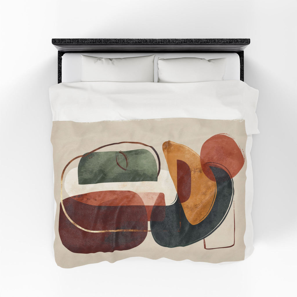 Organic Geometry: Layered Shapes in Earthy Tones, Mid-Century Modern Abstract   |    Custom Orders Available