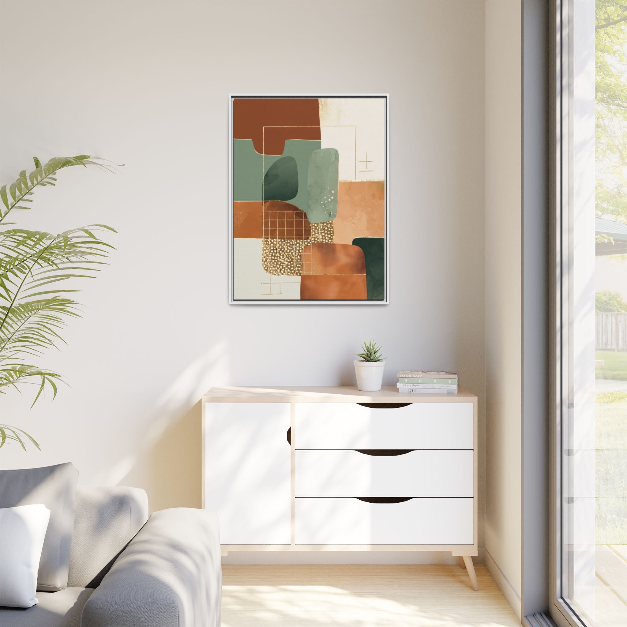 Geometric Harmony: Abstract Minimalist Art, Mid-Century Modern Design, Organic Shapes Composition   |   Custom Orders Accepted