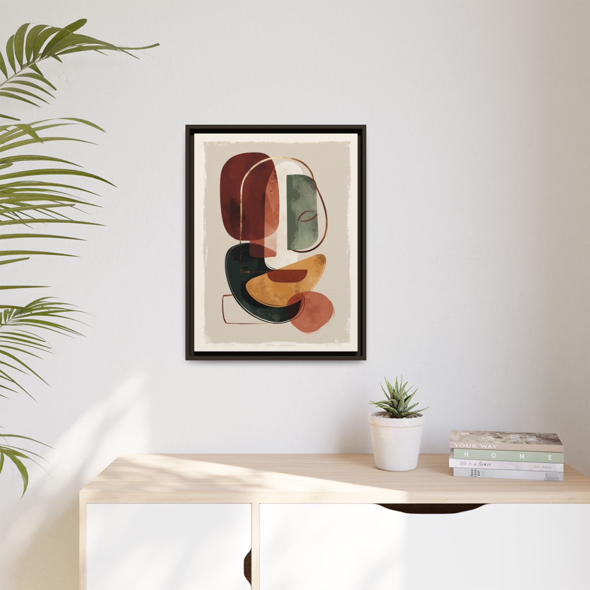 Layered Geometries: Mid-Century Modern Composition, Organic Abstract Design, Translucent Intersecting Shapes   |   Custom Orders Accepted